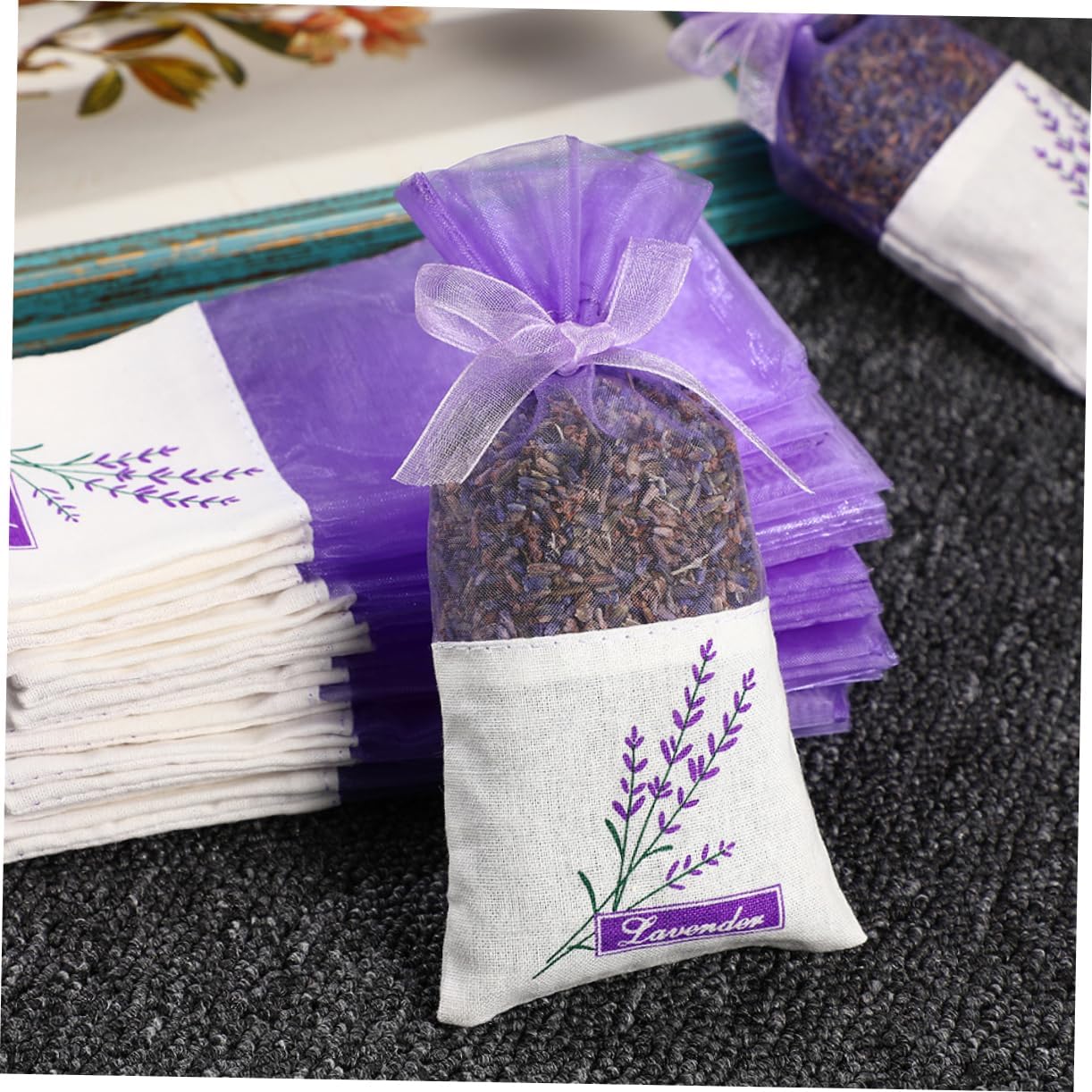 Sosoport 50pcs Lavender Sachet Bags for Home and Car Storage