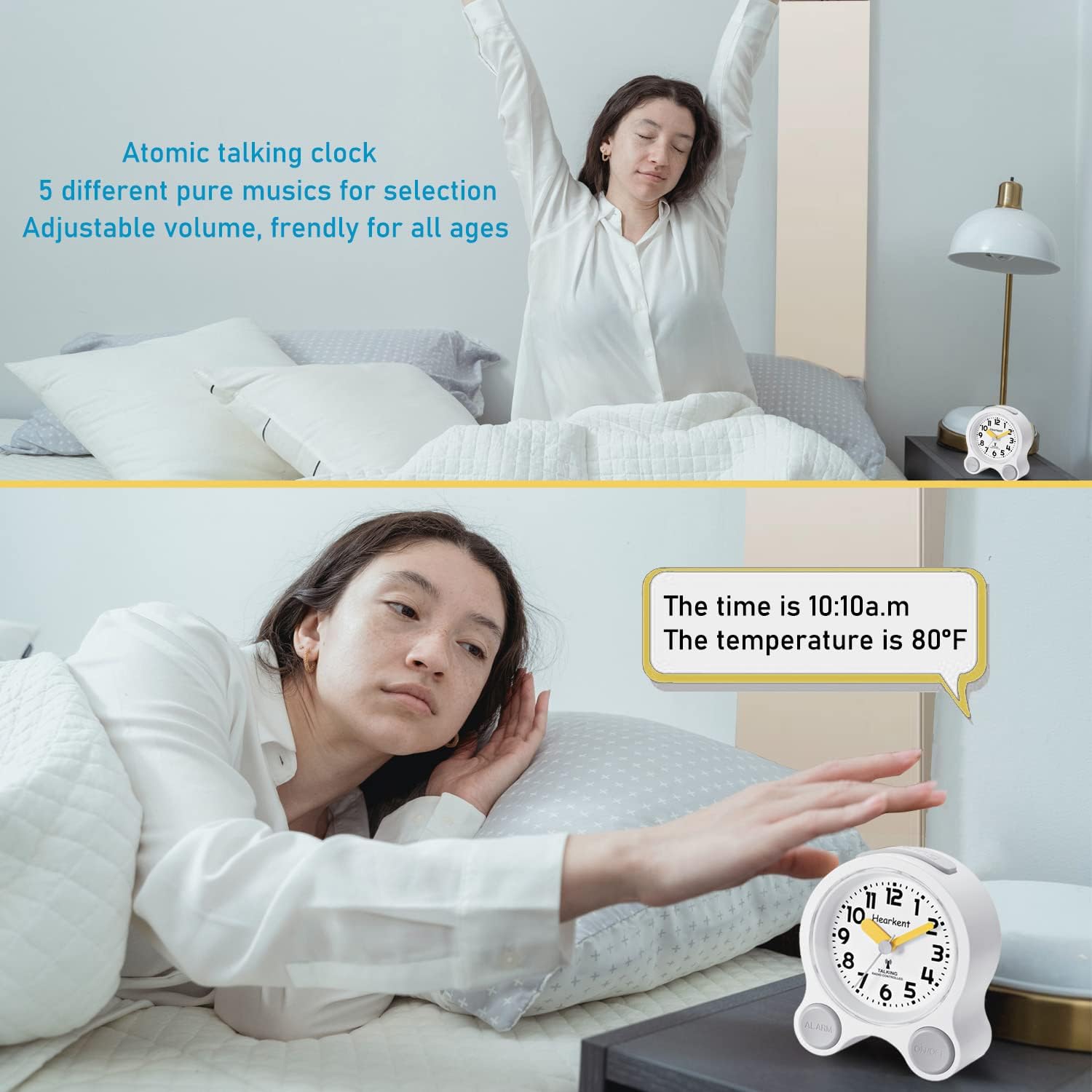 Hearkent Atomic Talking Clock with Snooze and Light