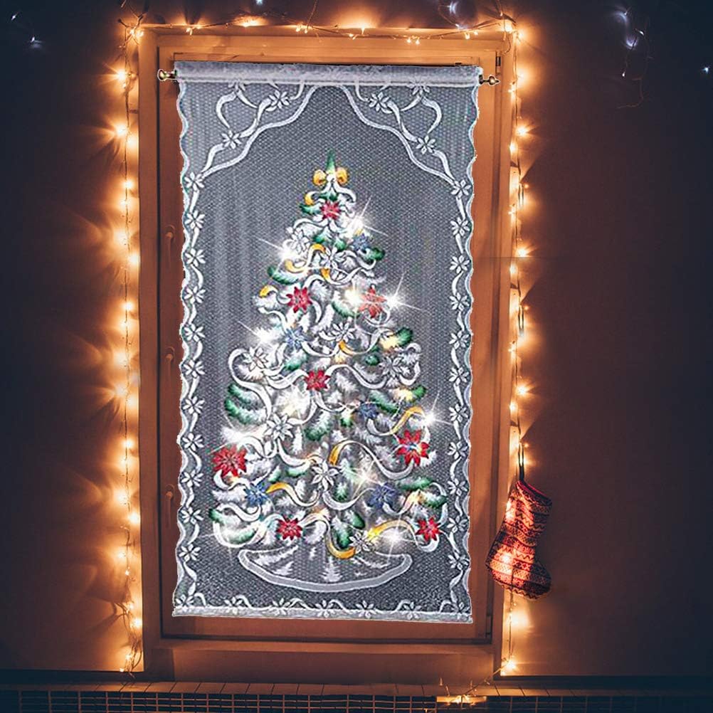 Christmas Tree Curtain Panel with LED Light