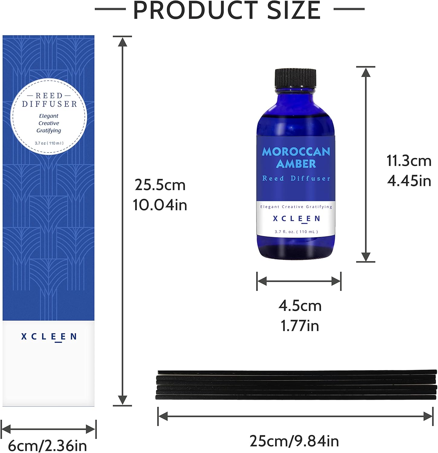 Xcleen Reed Diffuser Set - Floral Vanilla Cinnamon Amber