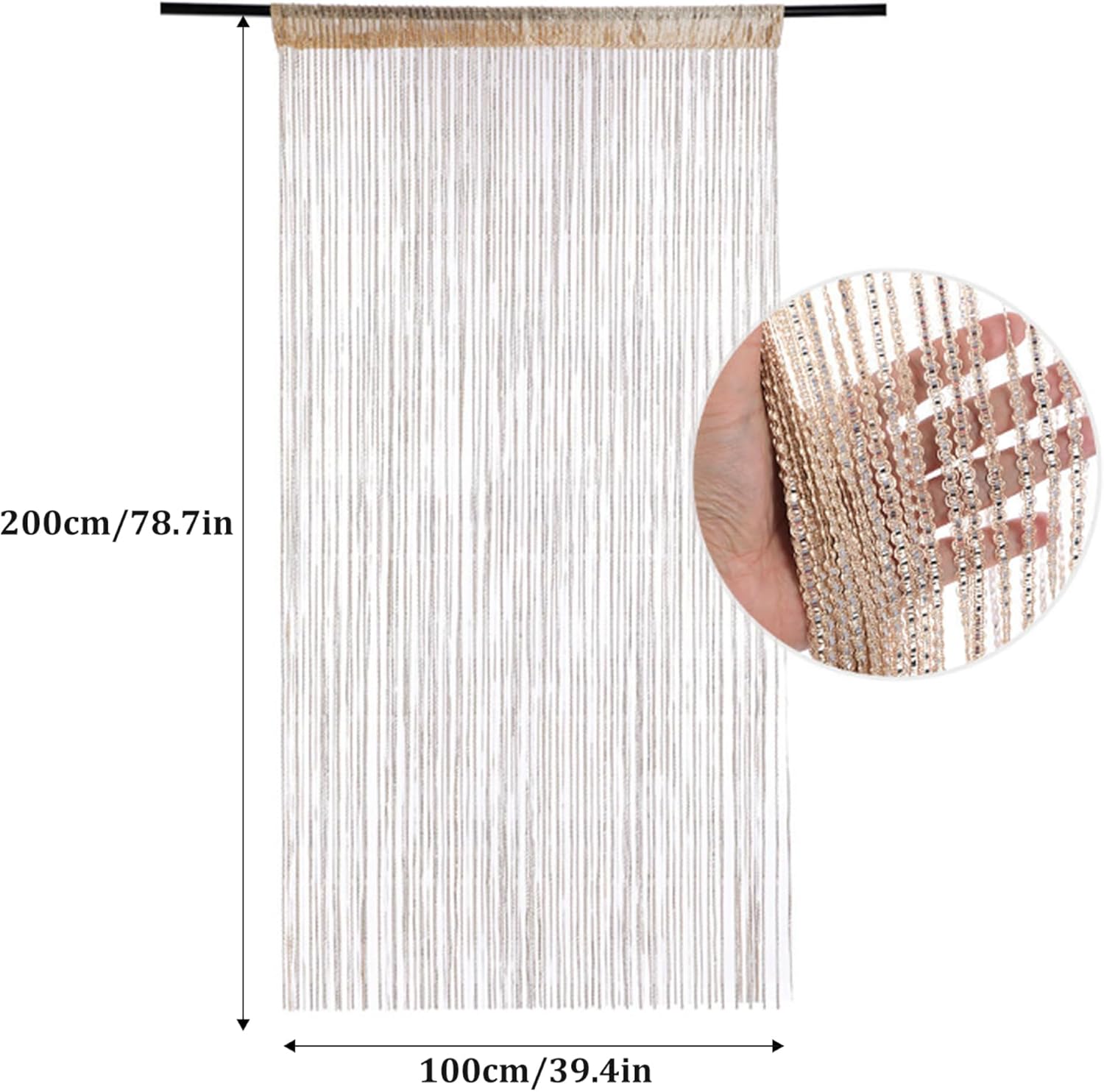 Bead Curtain for Doorway 100x200cm Sparkle Decor Panel