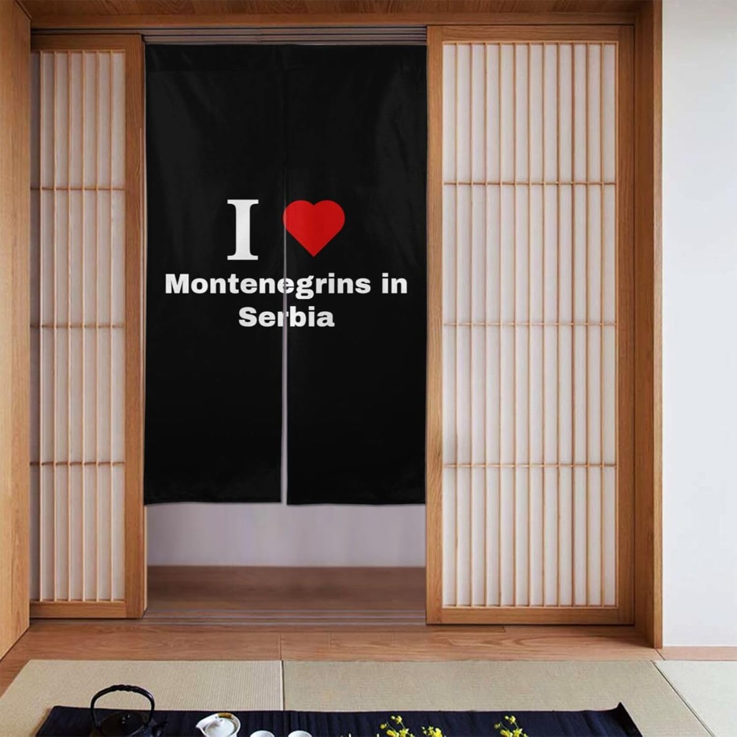 I Love Montenegrins Blackout Curtains for Doorway Bedroom Kitchen 34x56in Panels