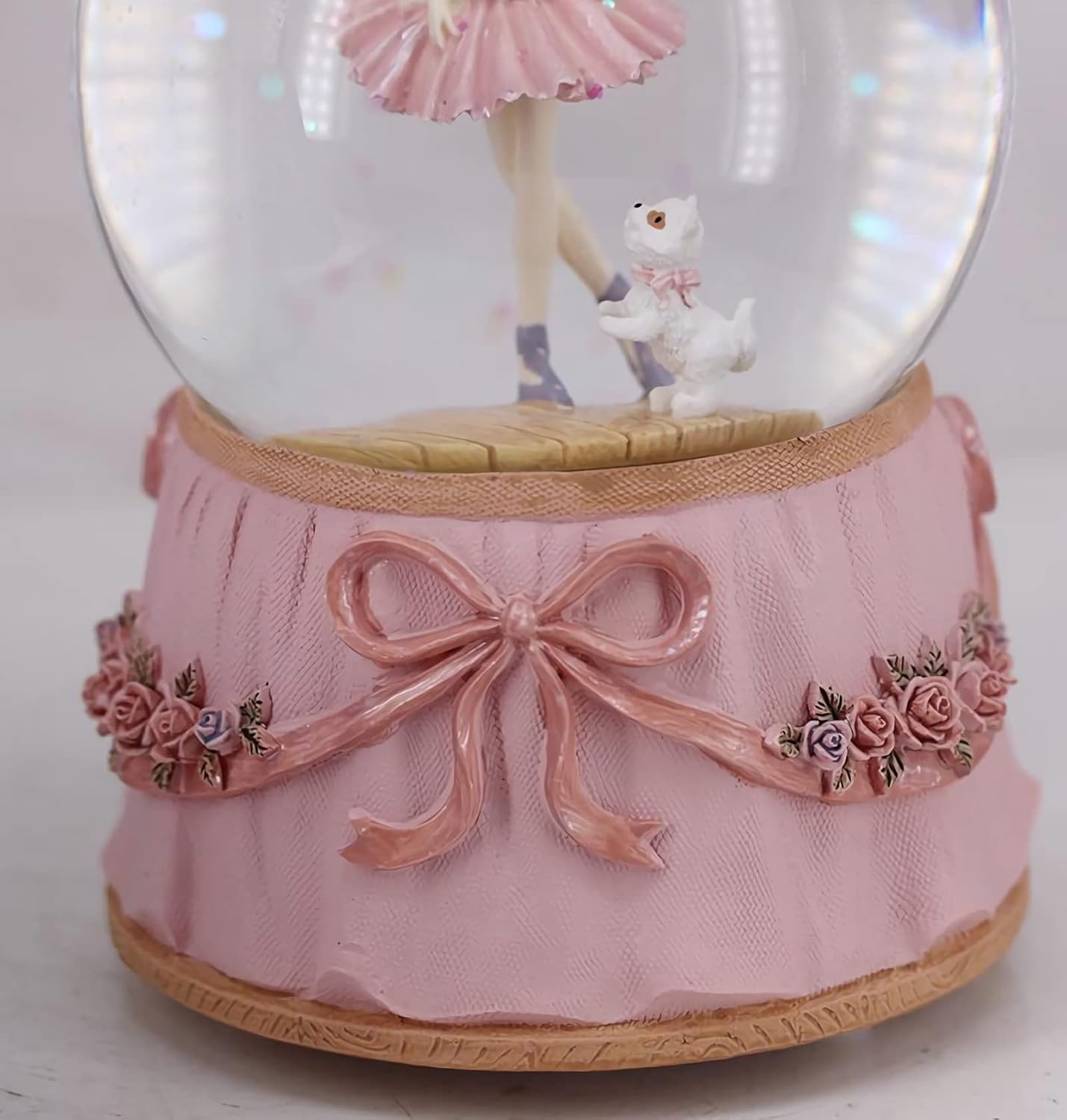 Pink Ballerina Snow Globe with Swan Lake Music