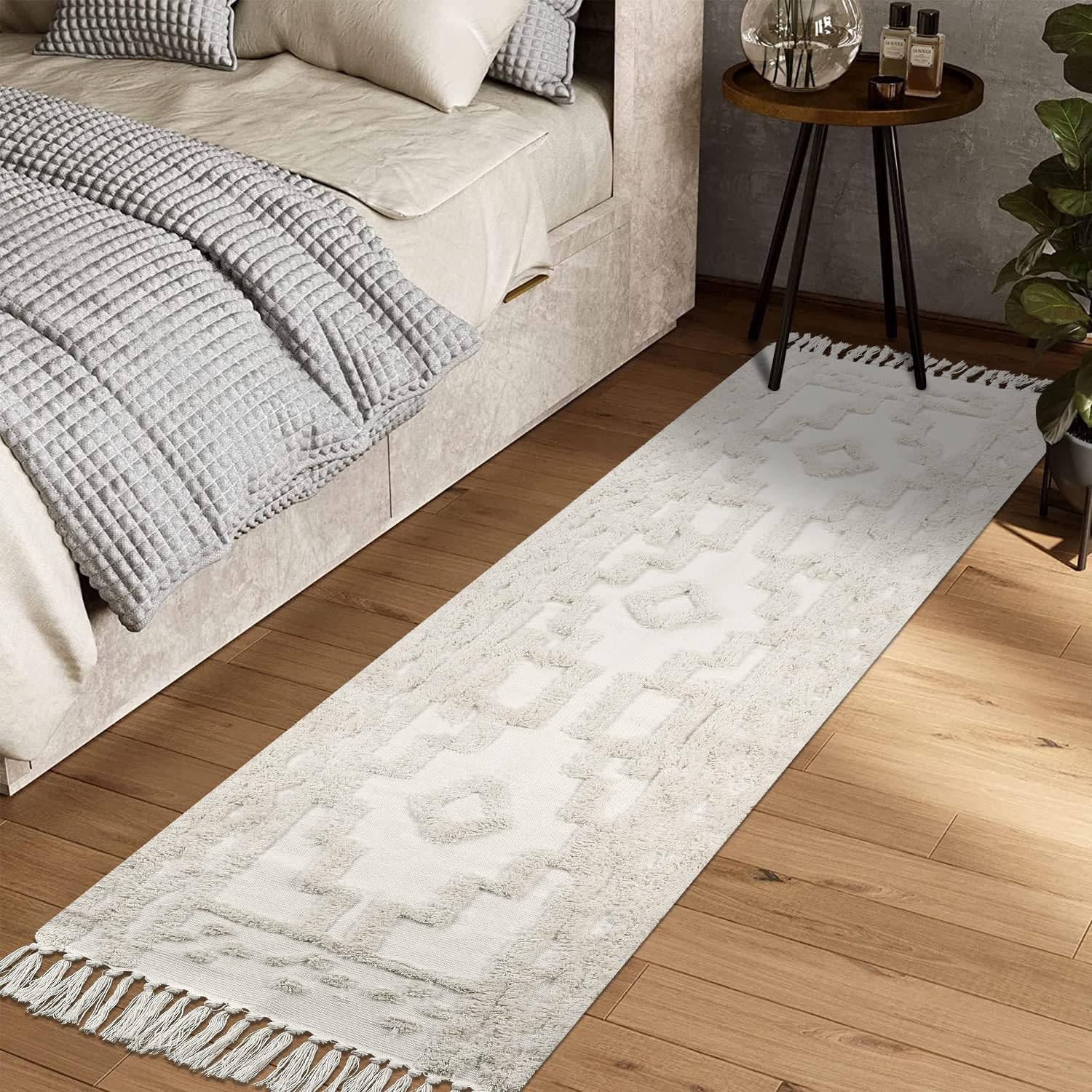 Uphome Beige Boho Runner Rug 2 x 8