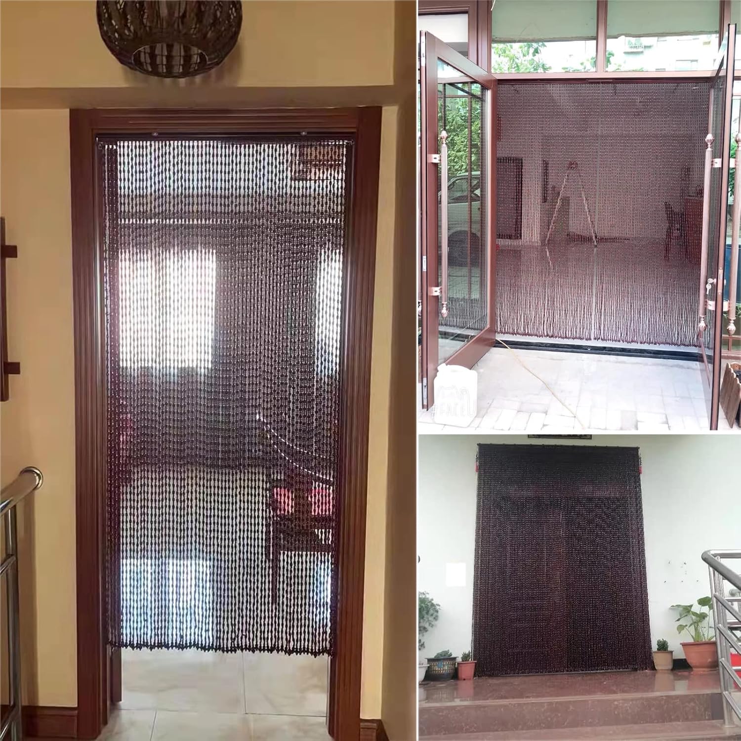 Retro Style Wooden Beaded Curtain for Doorways