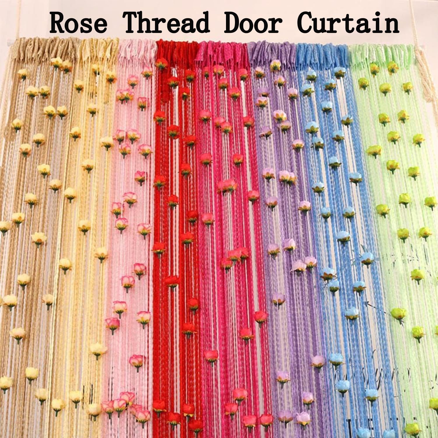 RJDJ Rose Thread Door Curtain for Home Decor
