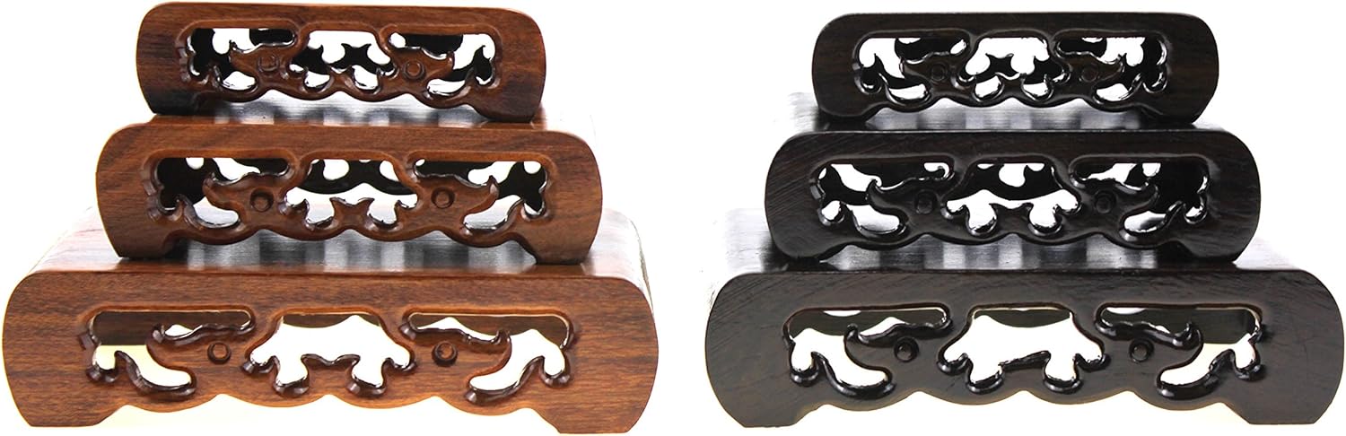 Oriental Rosewood 3-Piece Display Pedestal Set