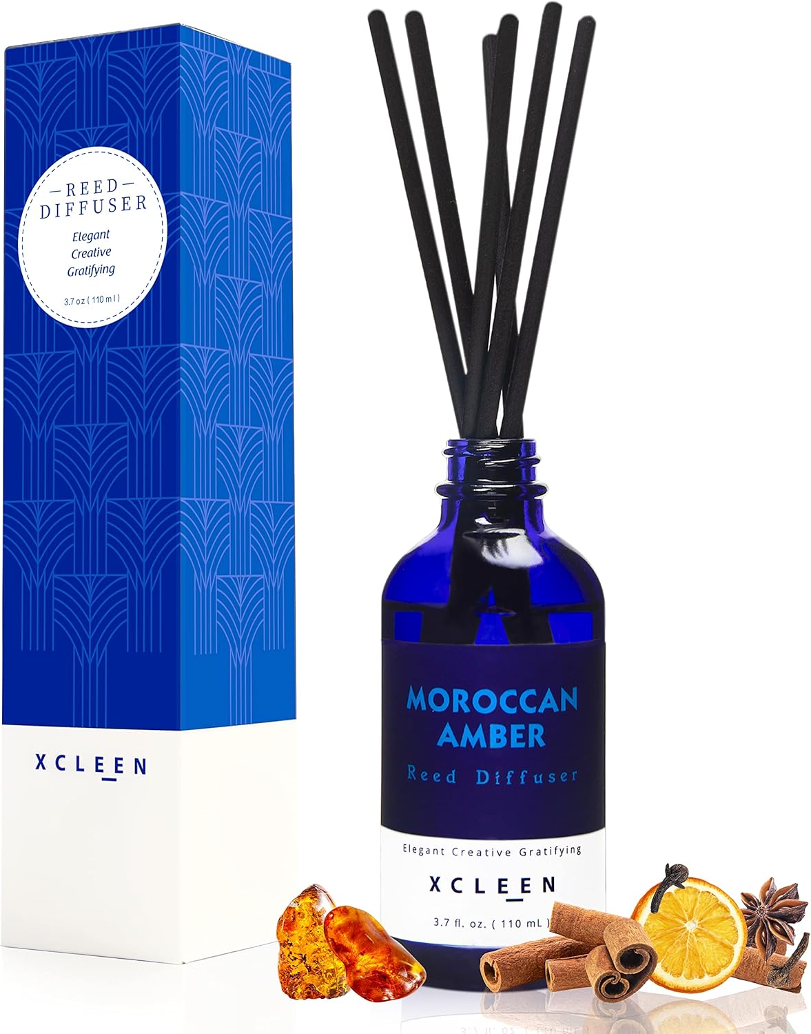 Xcleen Reed Diffuser Set - Floral Vanilla Cinnamon Amber