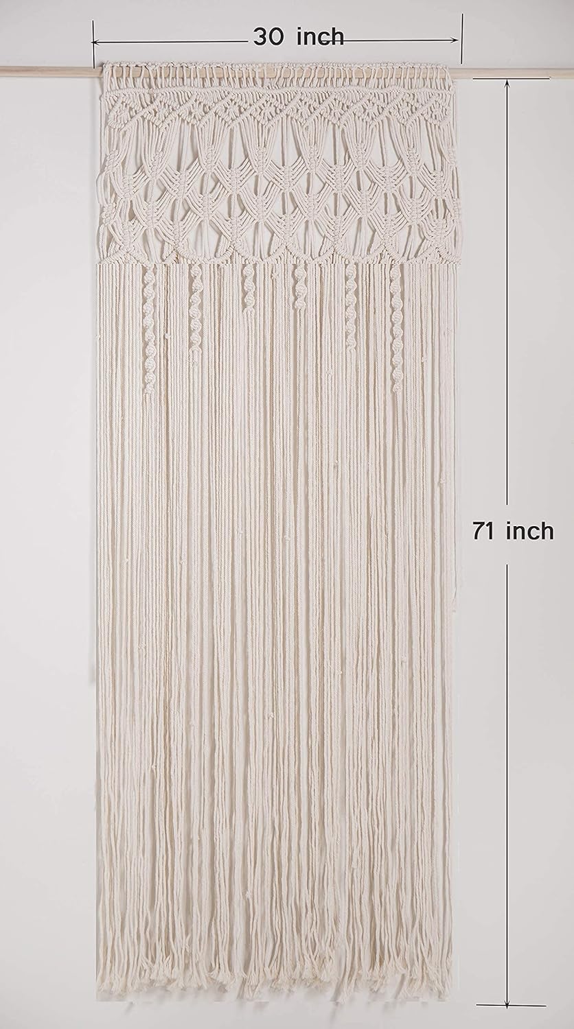 Hysunland Macrame Curtain 30x71 Woven Panel