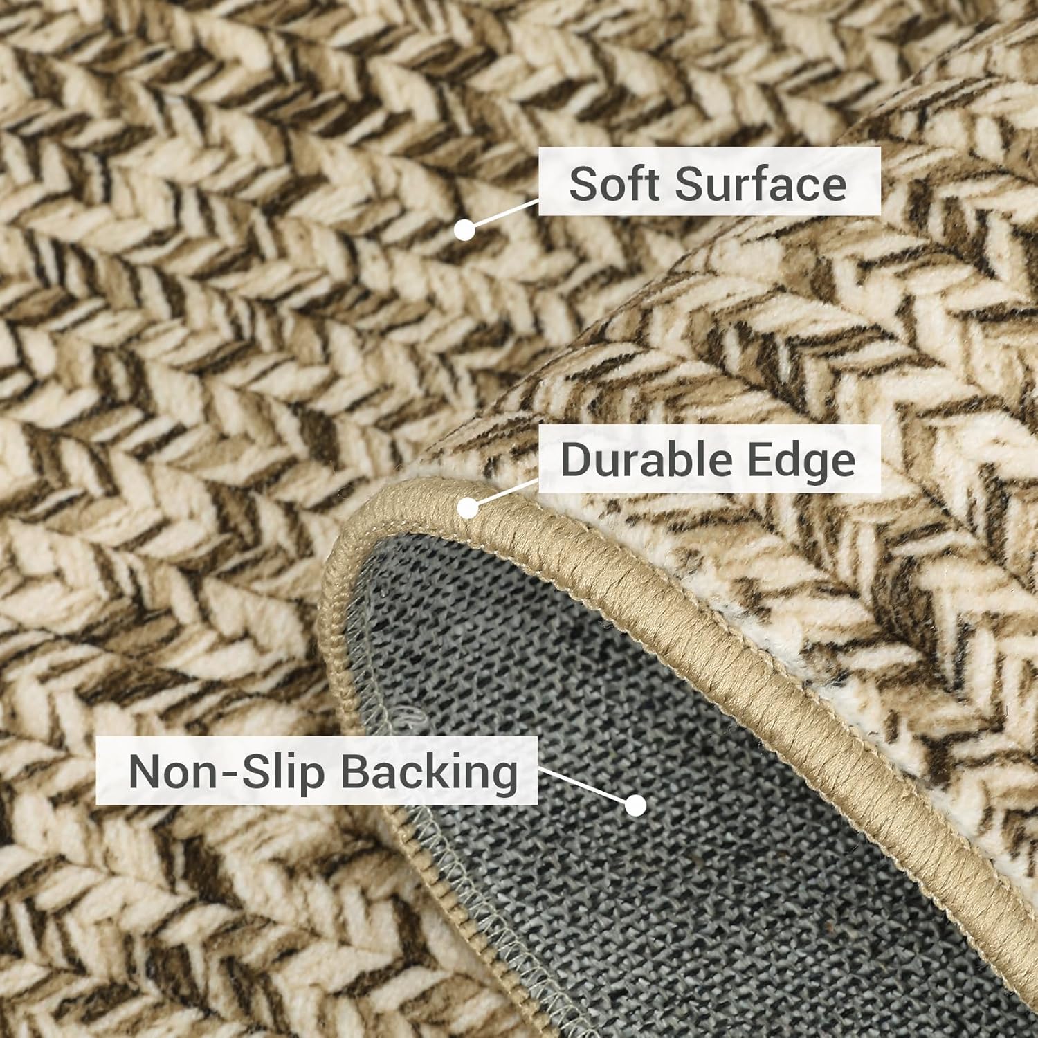 Runner Rug Print Braided Hallway Area Rug 2 x 6