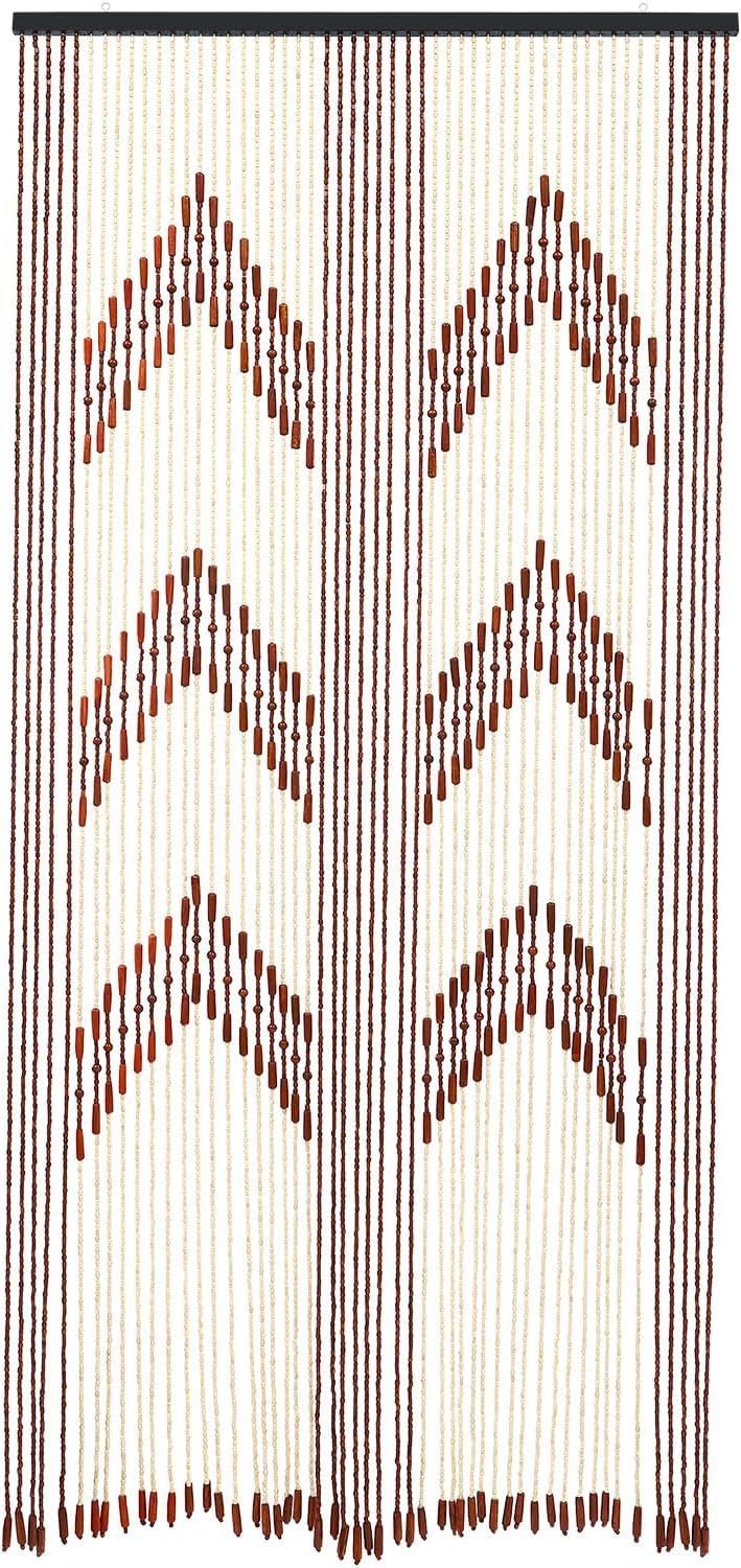 Bamboo Beaded Curtain Door Divider 75x35 Brown 52 Strands