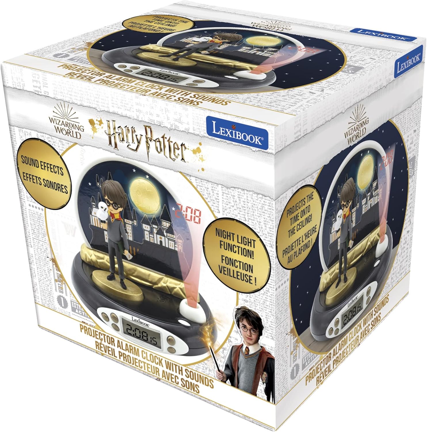 Harry Potter Projector Alarm Clock with Night Light and Sound Effects