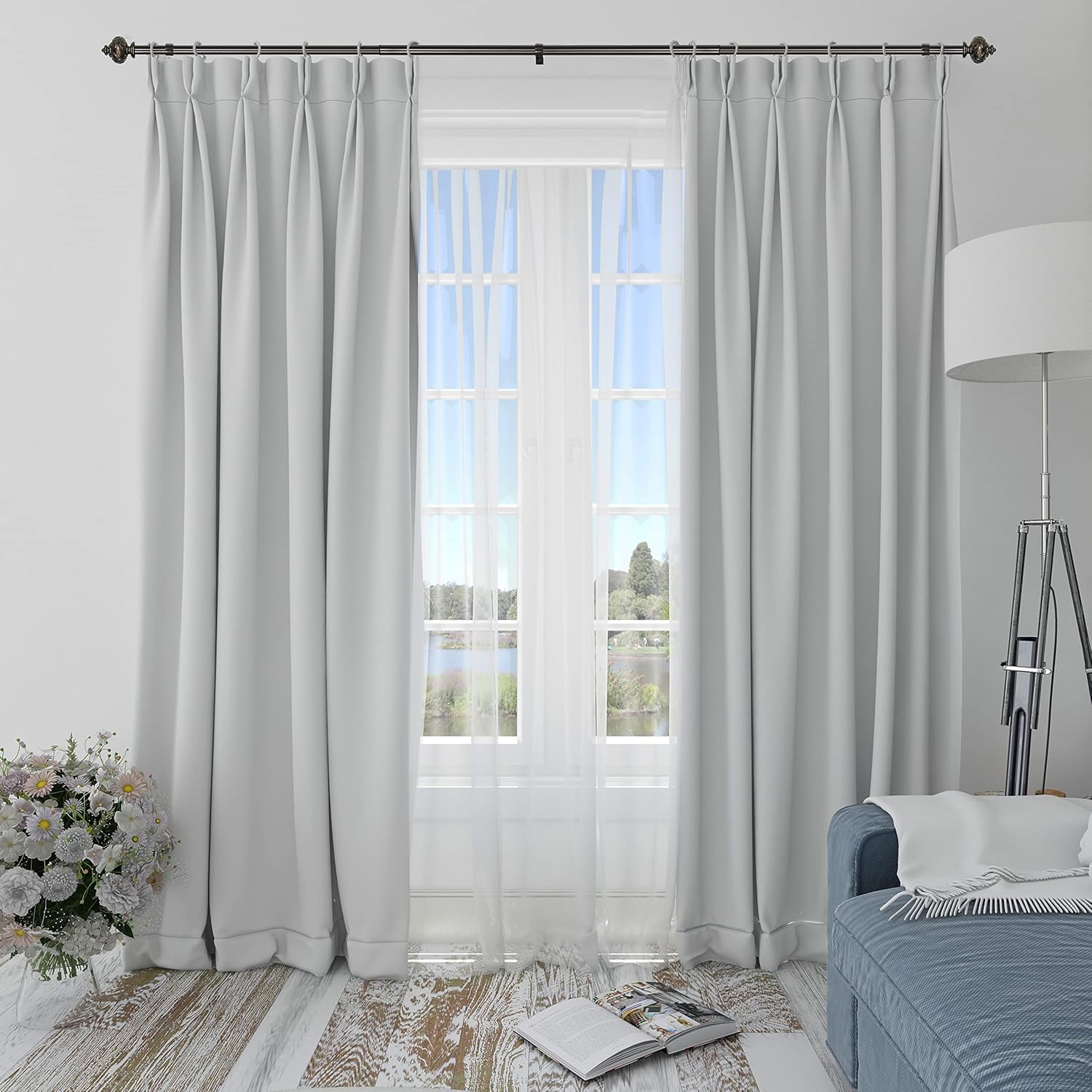 Rydenia 1 Inch Curtain Rod with Bronze Gold Finials
