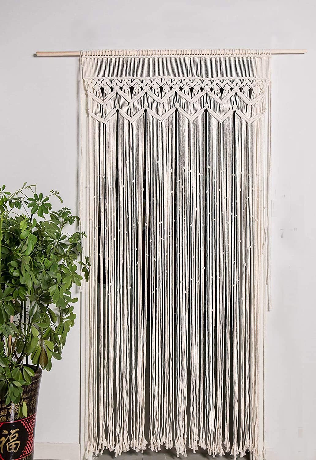 Macrame Boho Curtains for Doorway and Kitchen Valance