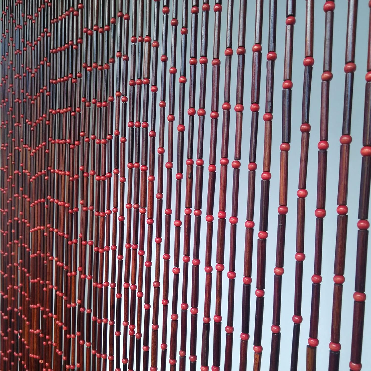 GIVROLDZ Natural Wood Bamboo Beaded Curtain