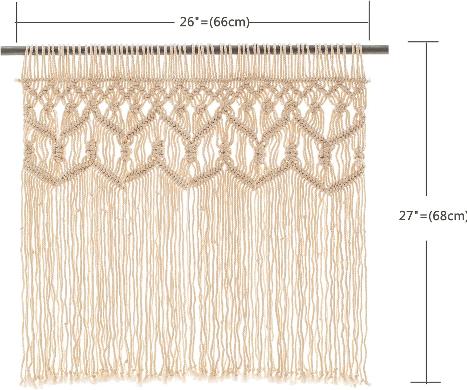 Macrame Boho Curtains for Doorway and Kitchen Valance