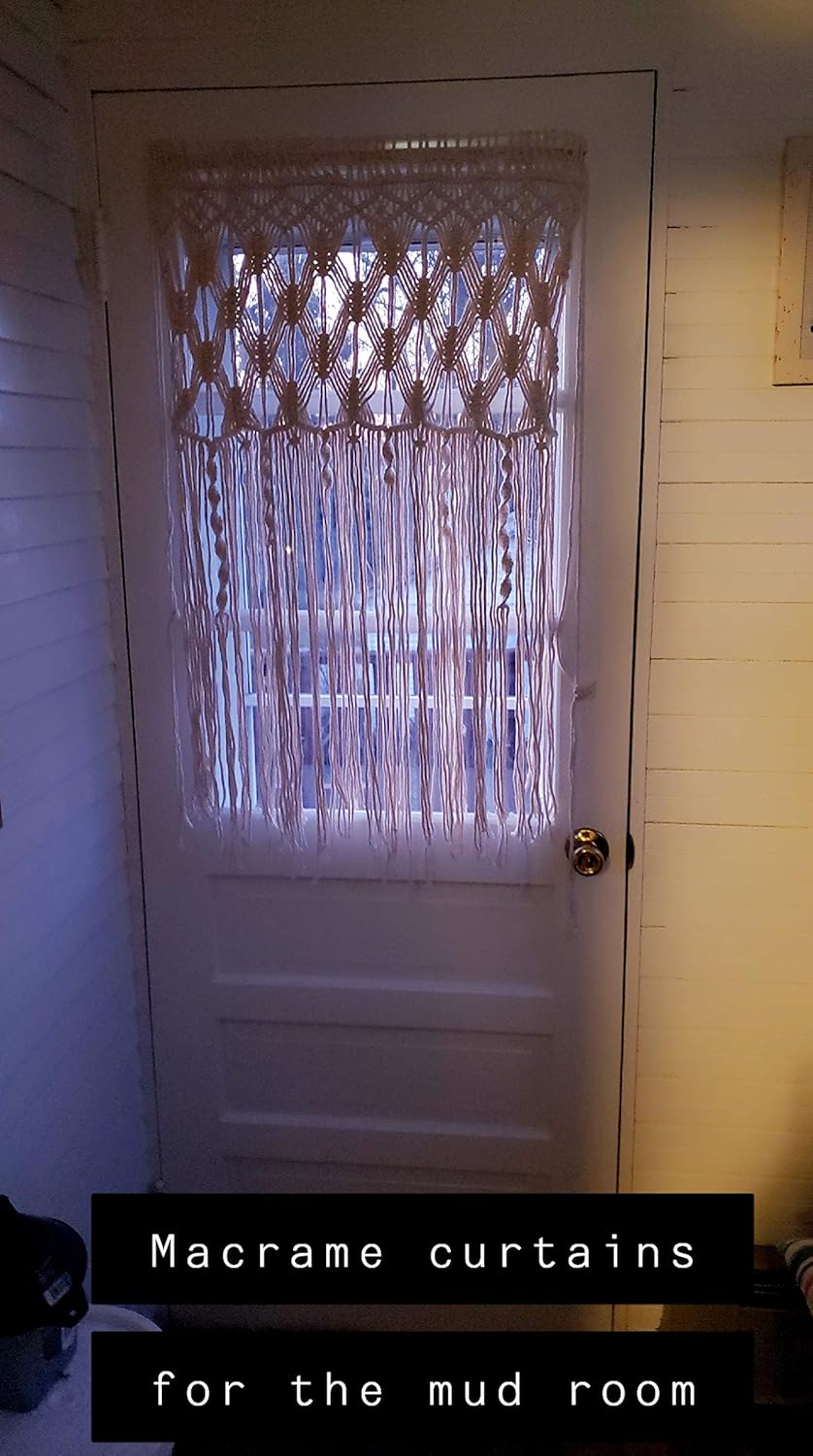 Hysunland Macrame Curtain 30x71 Woven Panel