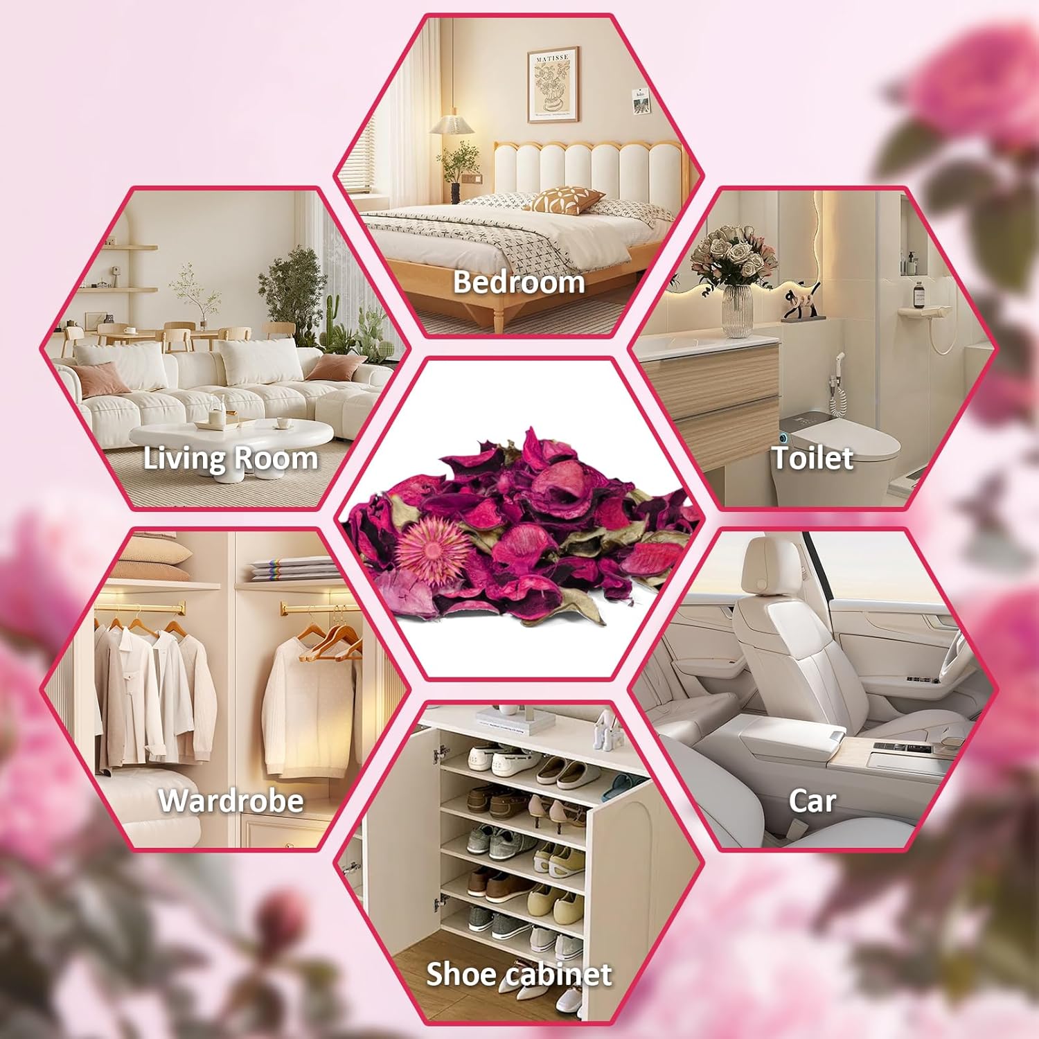 SCENTORINI Rose Scented Potpourri Bags for Home Decor
