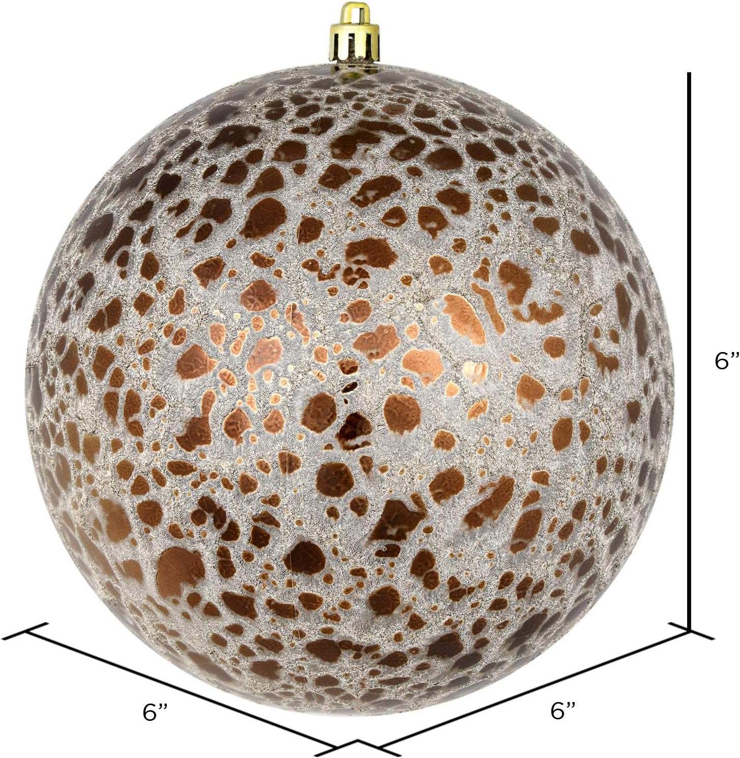 Vickerman 6 Inch Mocha Crackle Ball Ornament 4 Pack