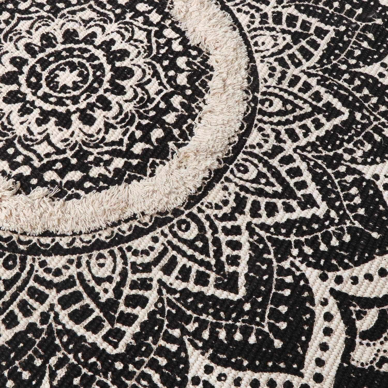 LEEVAN Boho Runner Rug 2x4 ft Mandala Design with Tassels