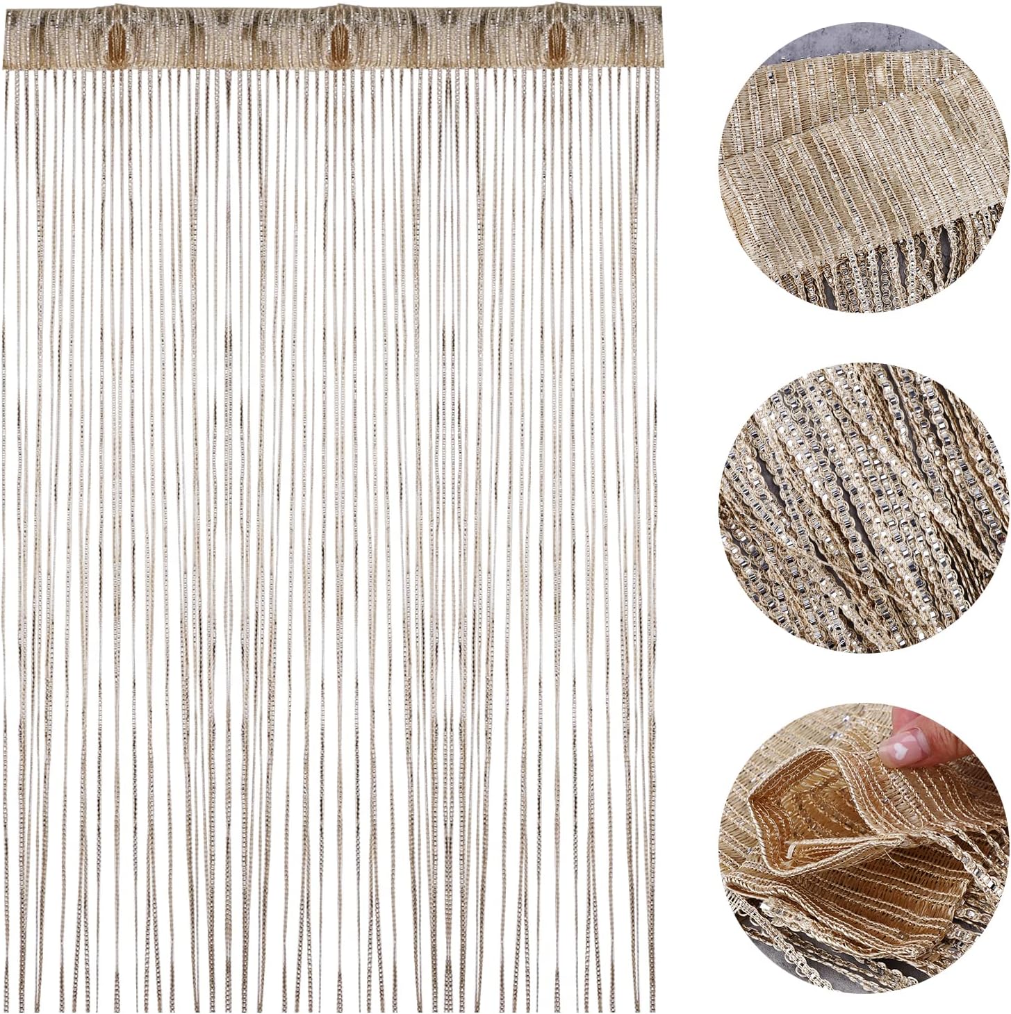 Silver Thread Door String Curtain for Home Decor