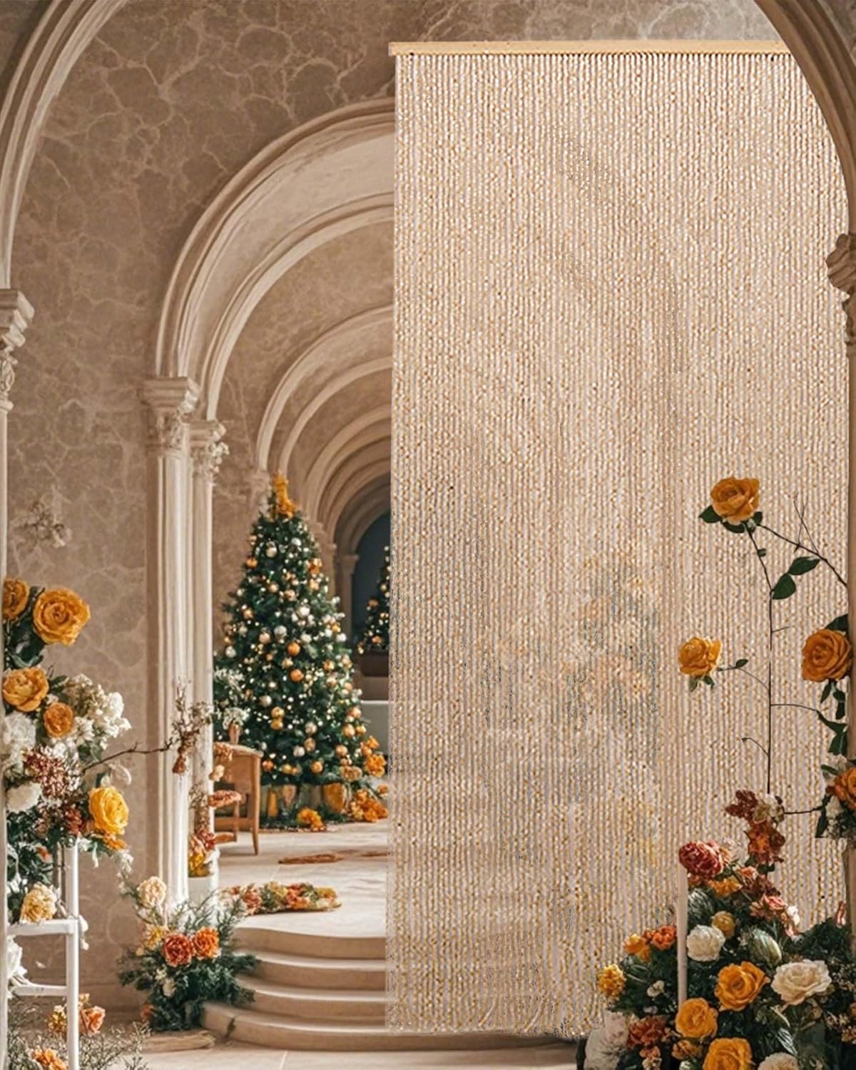 Erfolkerz Bamboo Beaded Curtain 355 x 79 Insect Screen