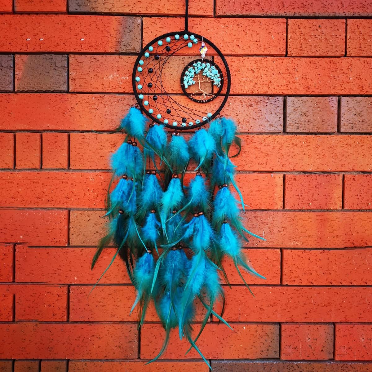 Cyan Blue Dream Catchers Wall Decor for Bedroom