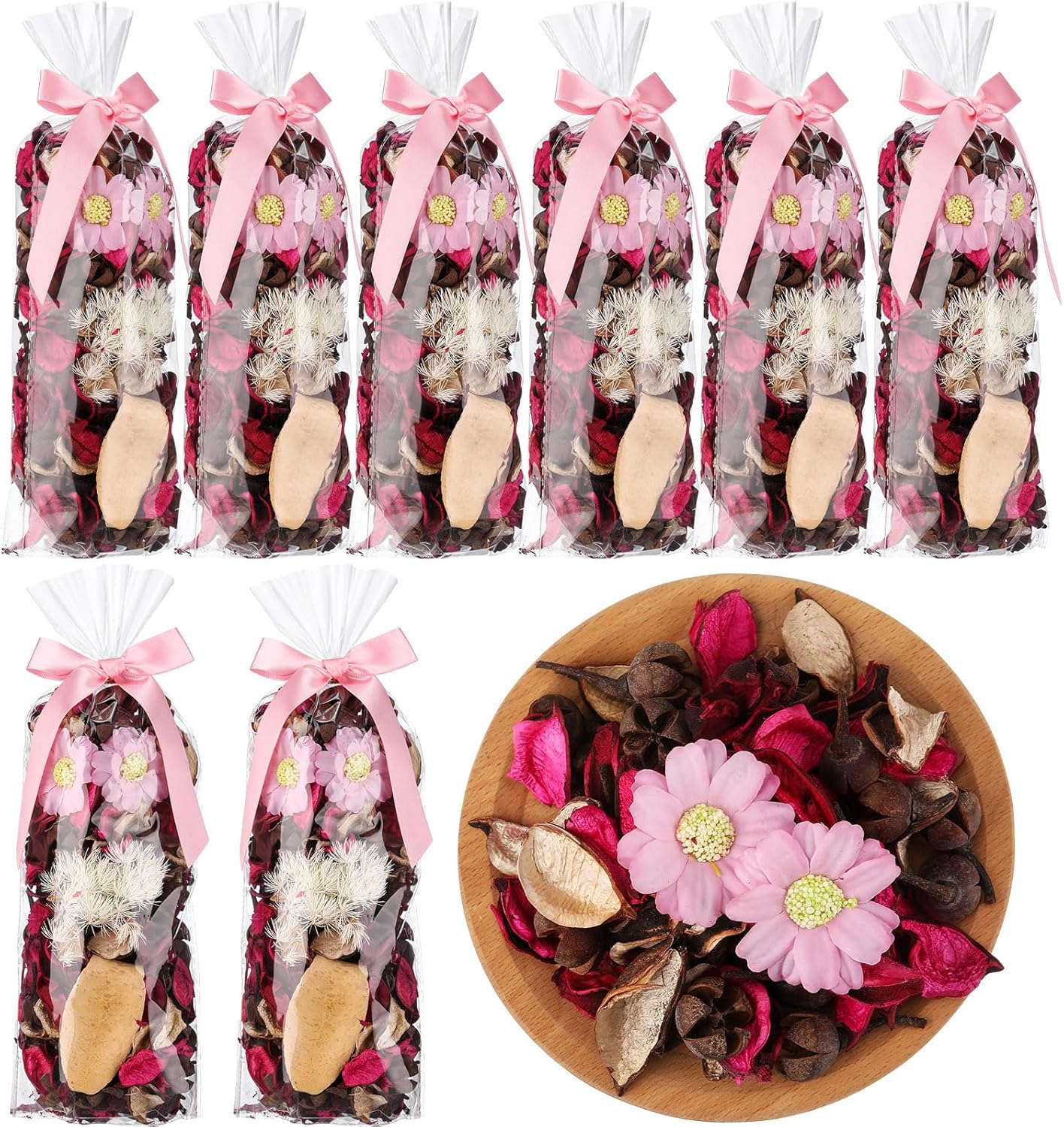 Nuanchu 8 Pack Rose Scented Potpourri Dried Flowers Home Decor