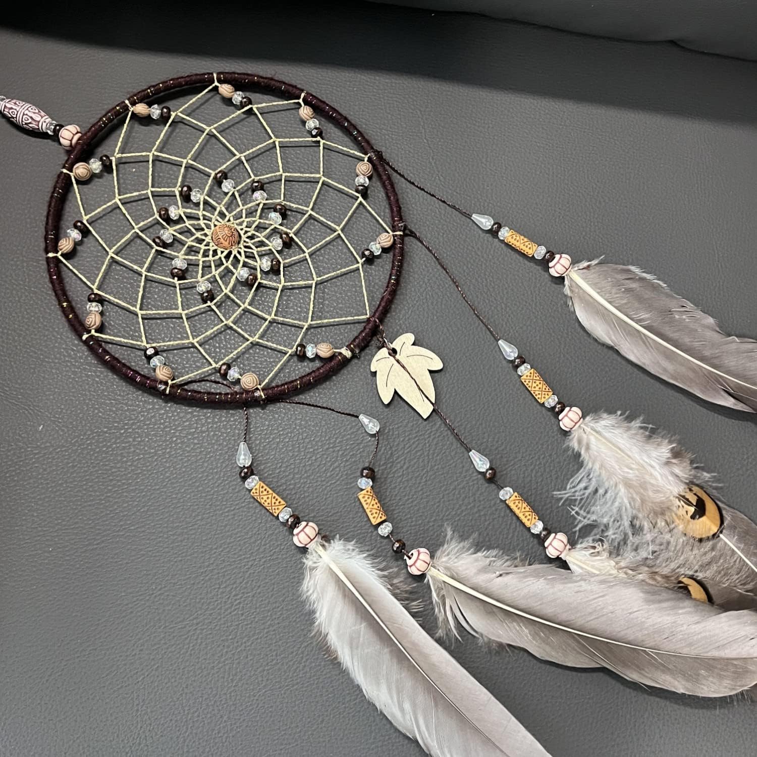 Dream Catchers Wall Decor Brown Feathers 256 Inch Hand Woven