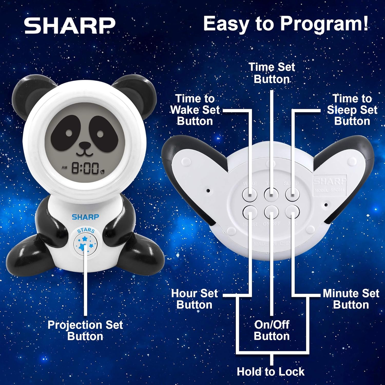 Sharp Ready to Wake Bear Sleep Trainer Alarm Clock