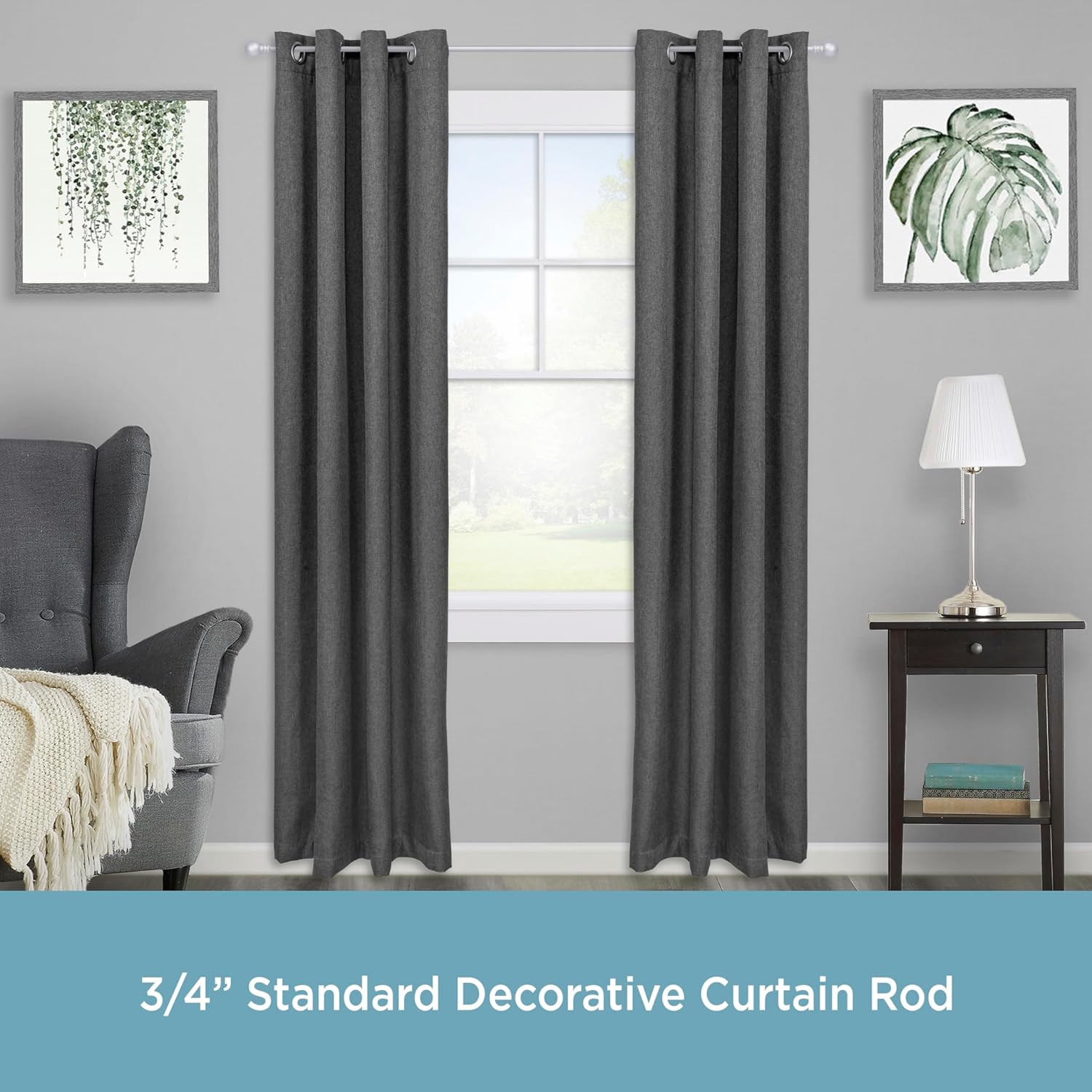 Kenney KNM80762 Decorative Window Curtain Rod with Ball Ends