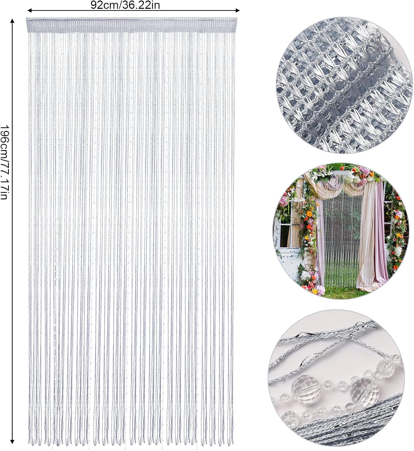 Crystal Beaded Curtain Divider Strip Tassel for Doors and Windows
