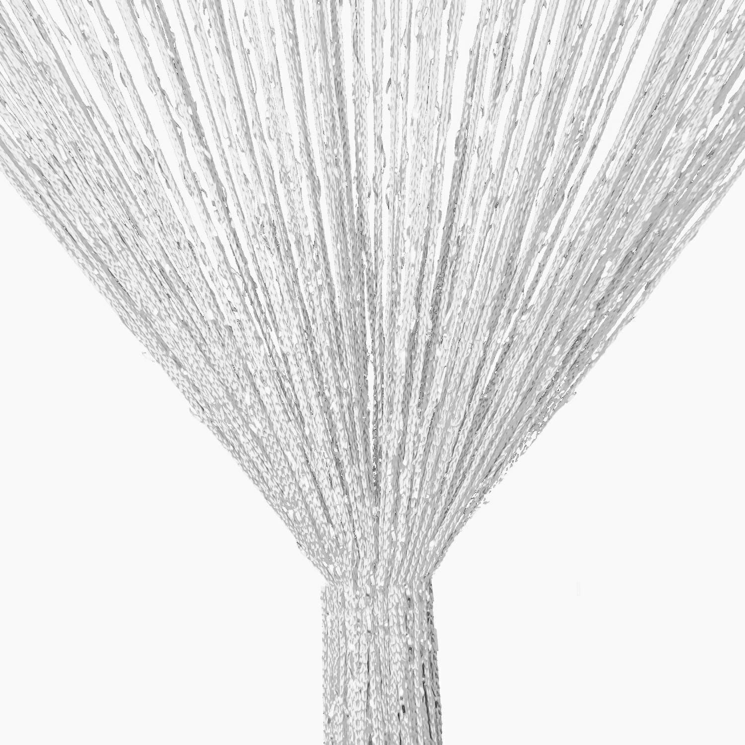 White Beaded Curtain with Tassels for Doorway Decor