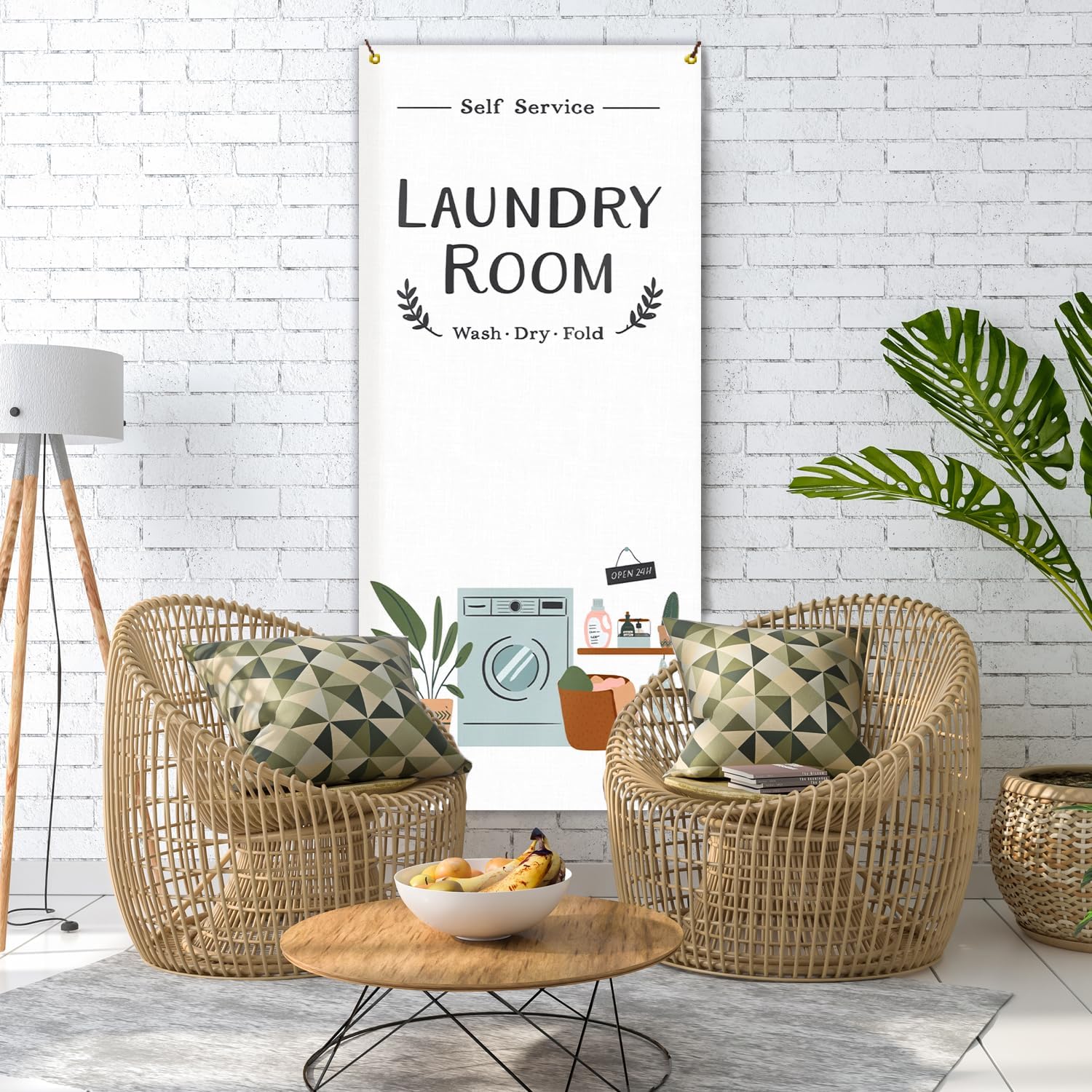 Likjad Landry Room Door Cover Decorations 35x79 Inch