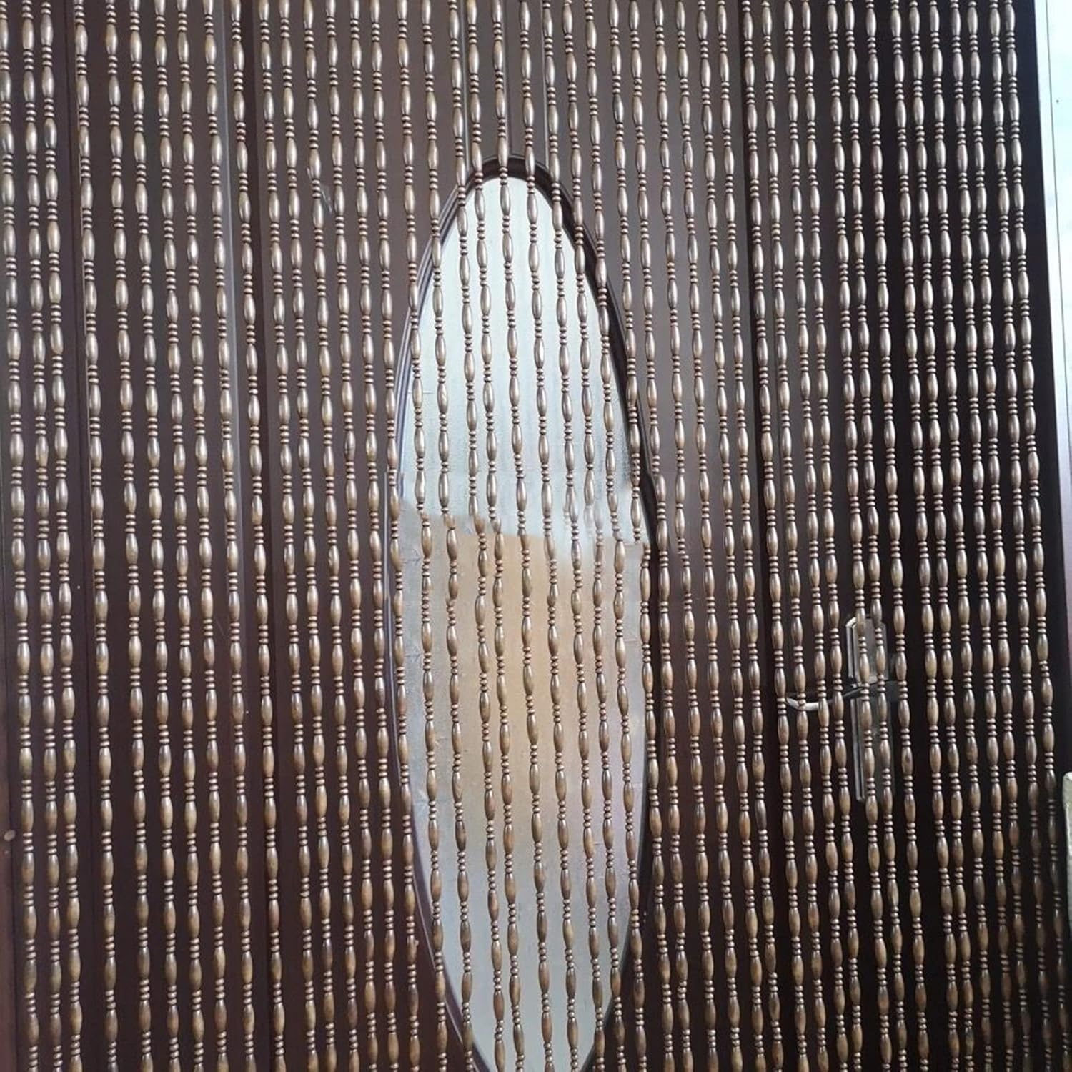 Natural Doorway Bamboo Beads Curtain with Hooks and Accessories
