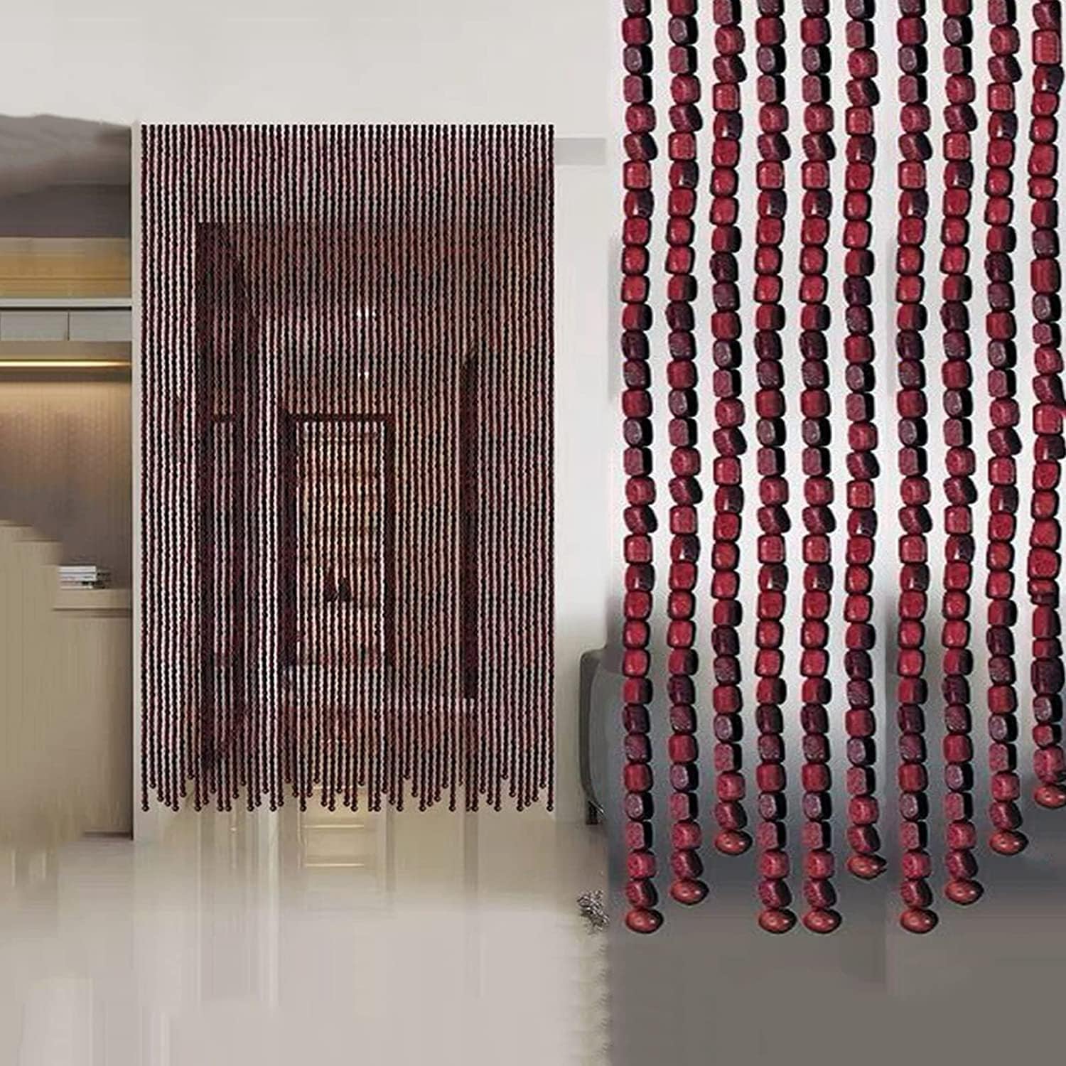Tophacker Bamboo Beaded Curtain with Tassels
