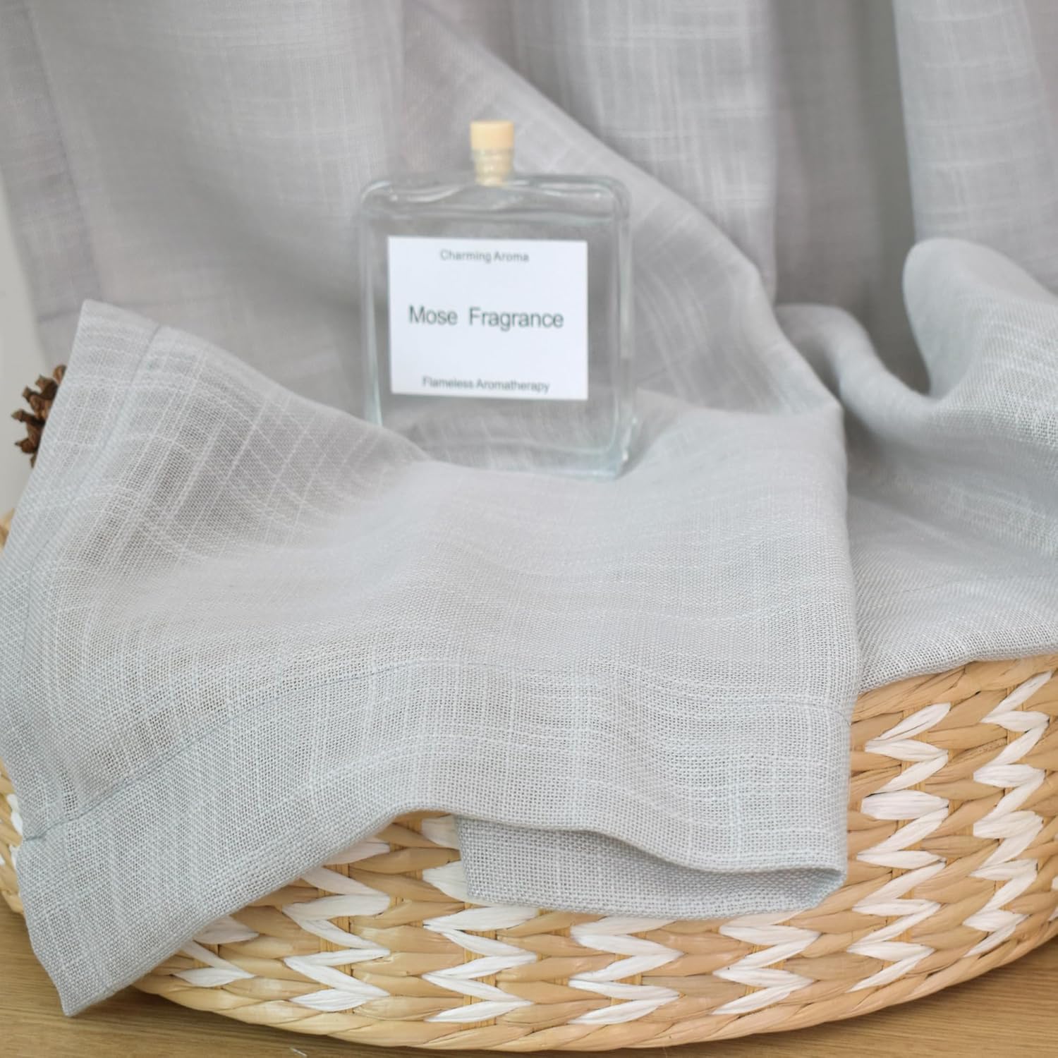 UPOPO Grey Sheer Curtains 2 Panels 52x80 Inch Rod Pocket