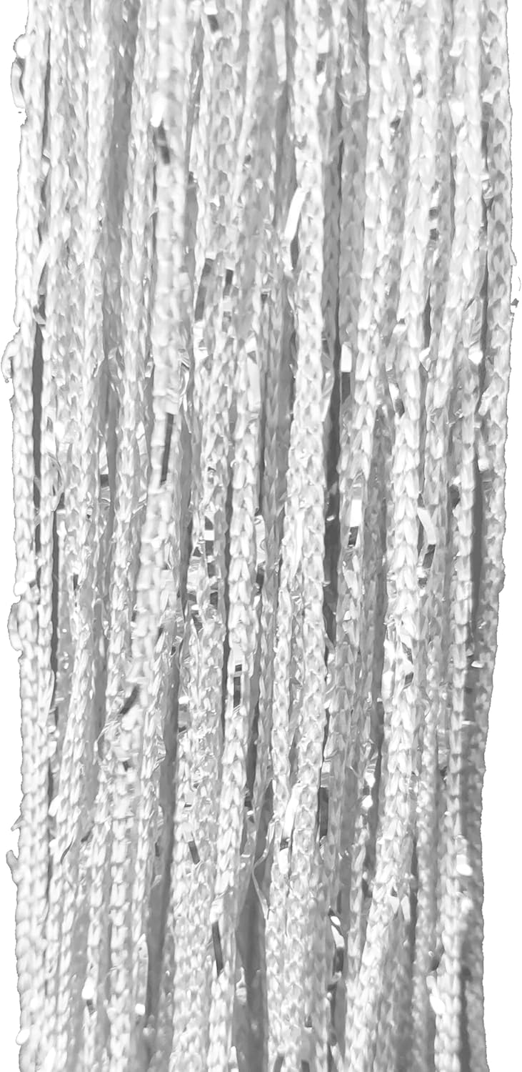 White Beaded Curtain with Tassels for Doorway Decor