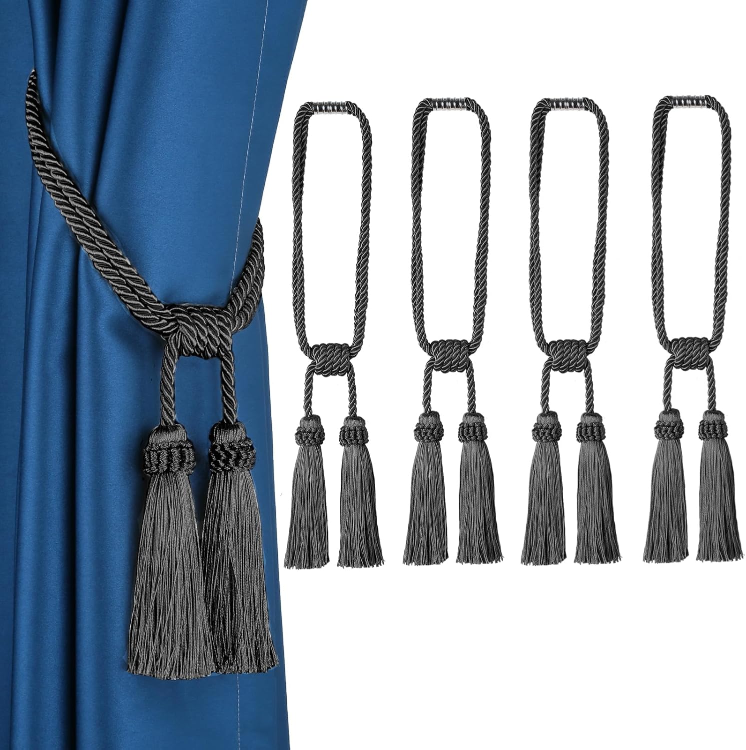 Fenghuangwu Magnetic Curtain Tiebacks 4 Pack