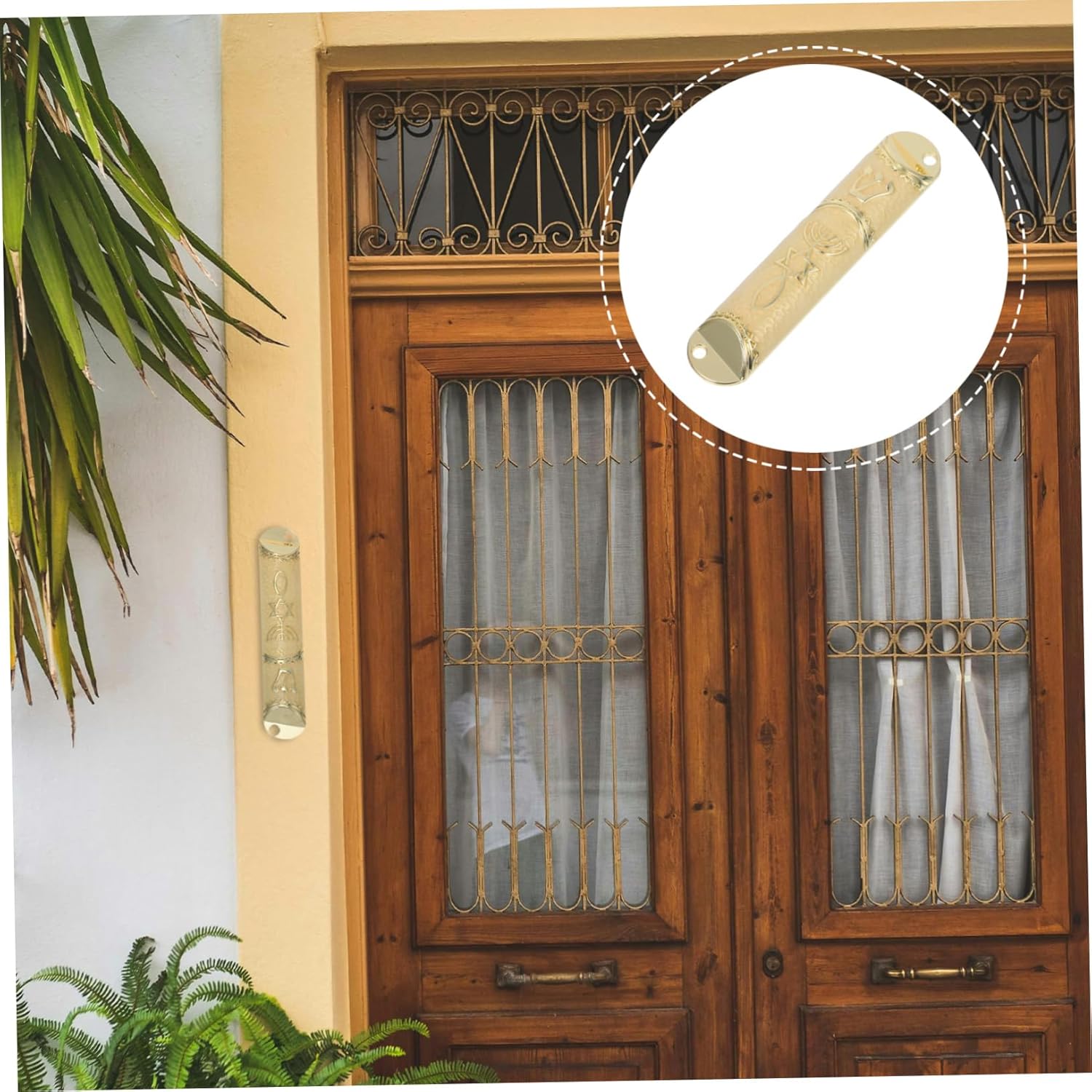 Cabilock Metal Mezuzah Plaque Scroll Door Decoration