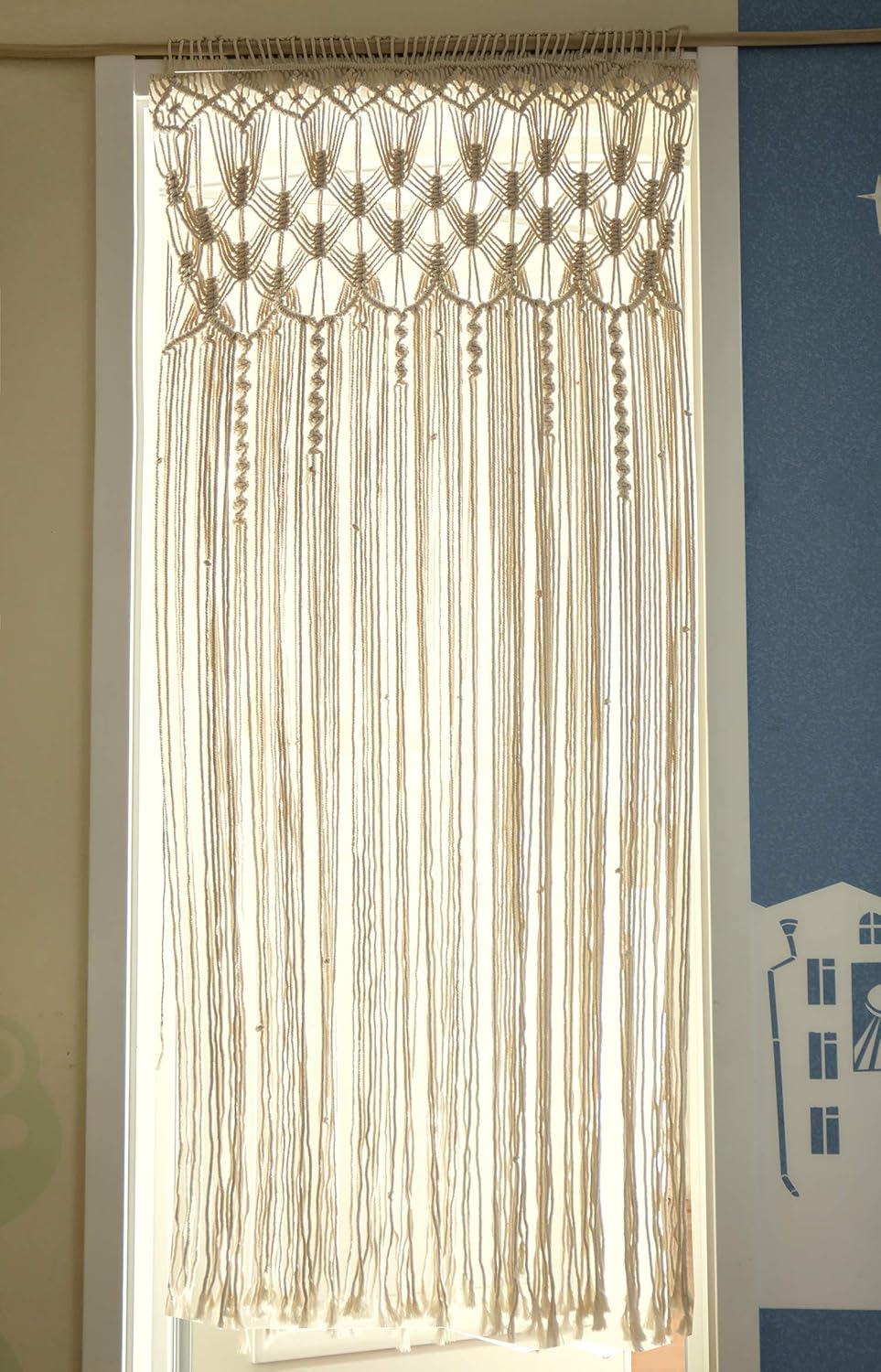 Hysunland Macrame Curtain 30x71 Woven Panel