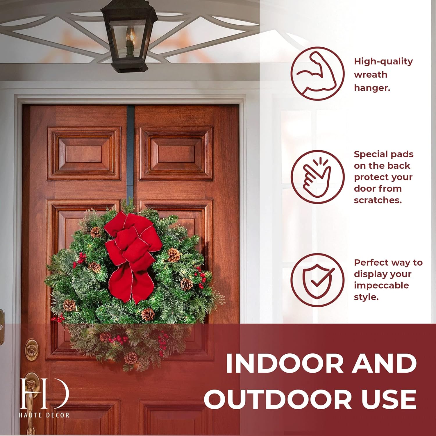Haute Decor Adjustable Length Wreath Hanger - 20 Lb Capacity