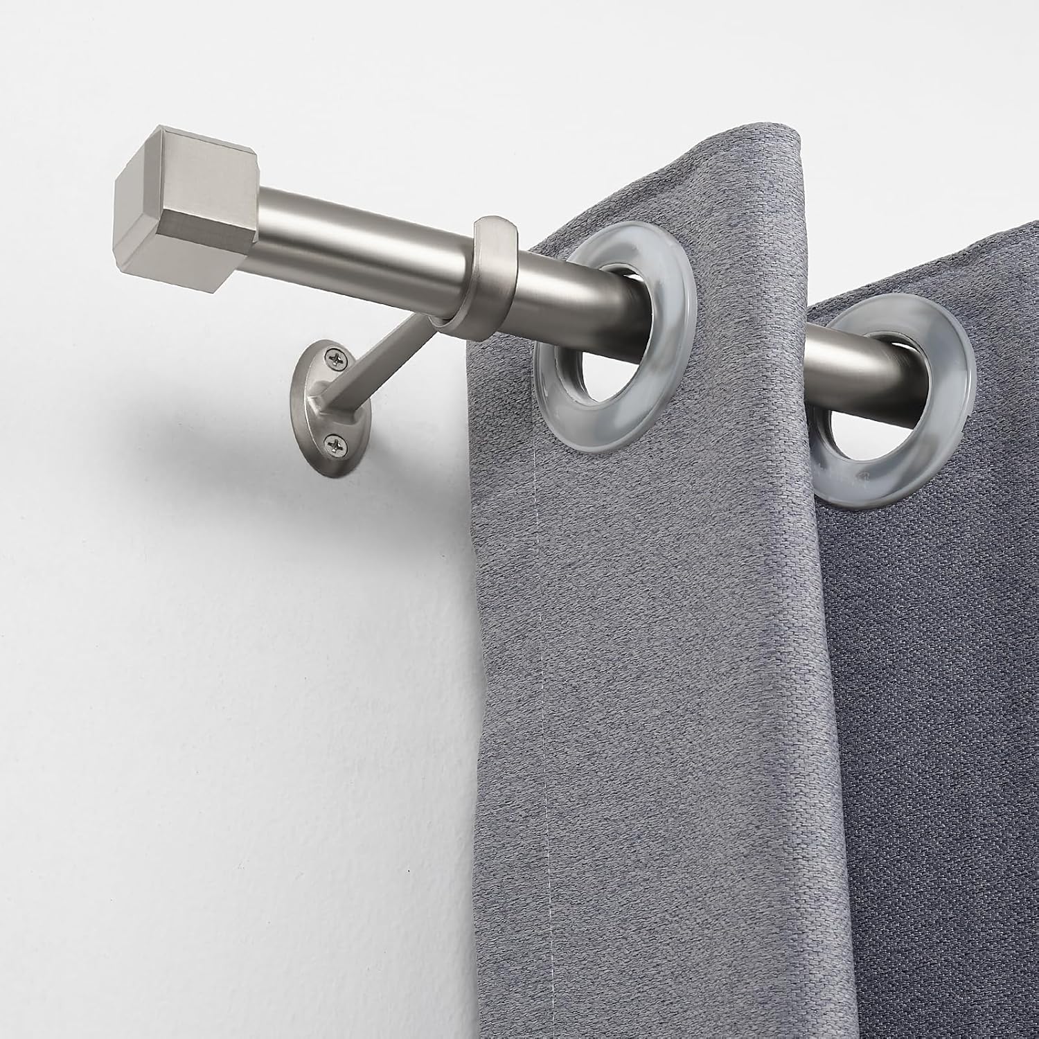 YuMierle 1 Inch Heavy Duty Single Curtain Rods 36-72 Satin Nickel