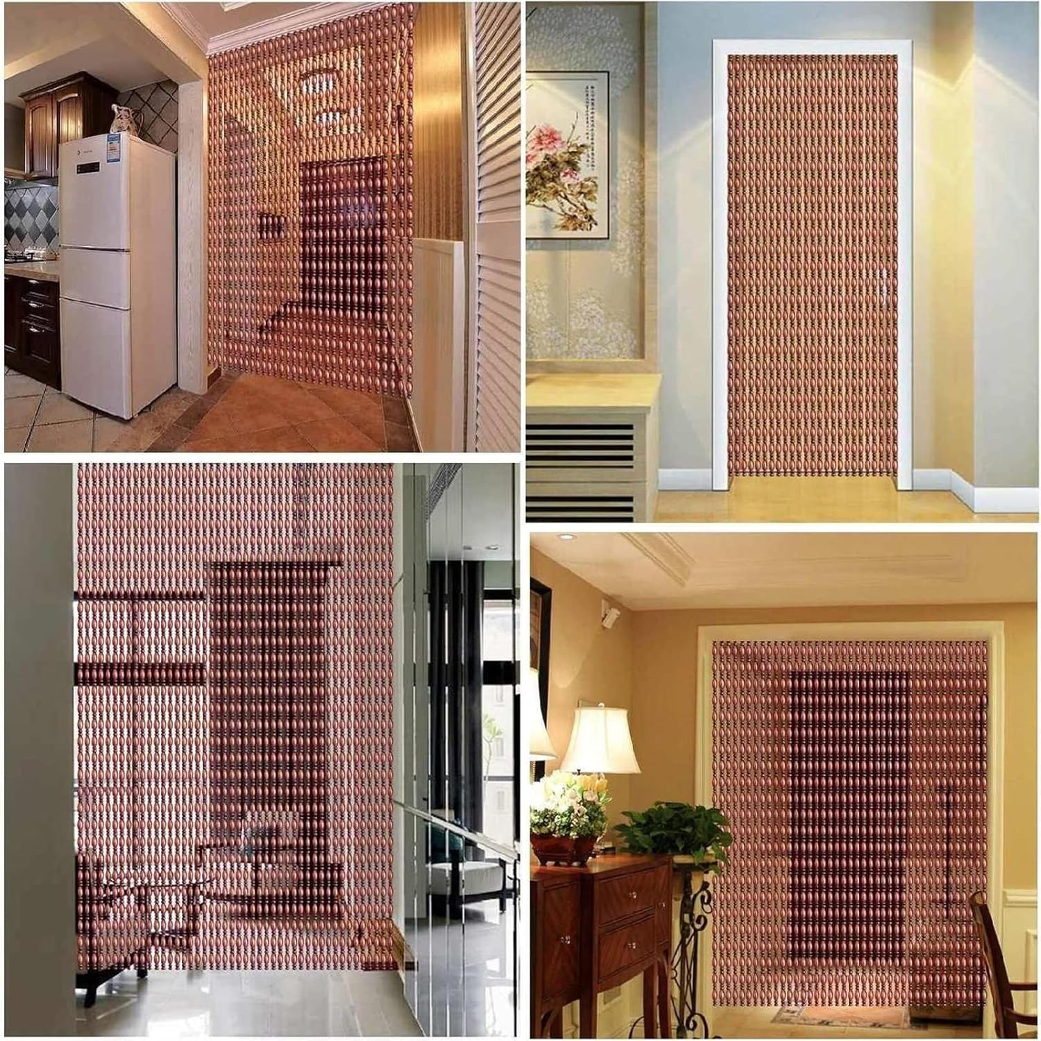 Retro Style Wooden Beaded Curtain for Doorways