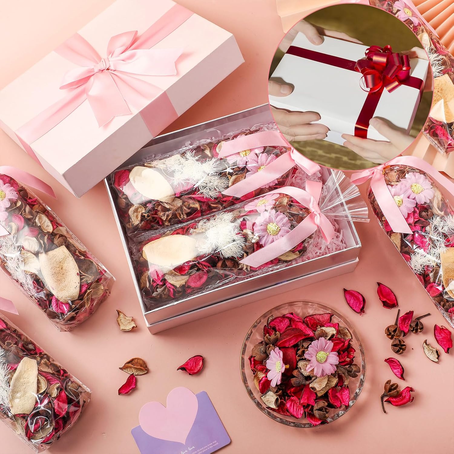 Nuanchu 8 Pack Rose Scented Potpourri Dried Flowers Home Decor