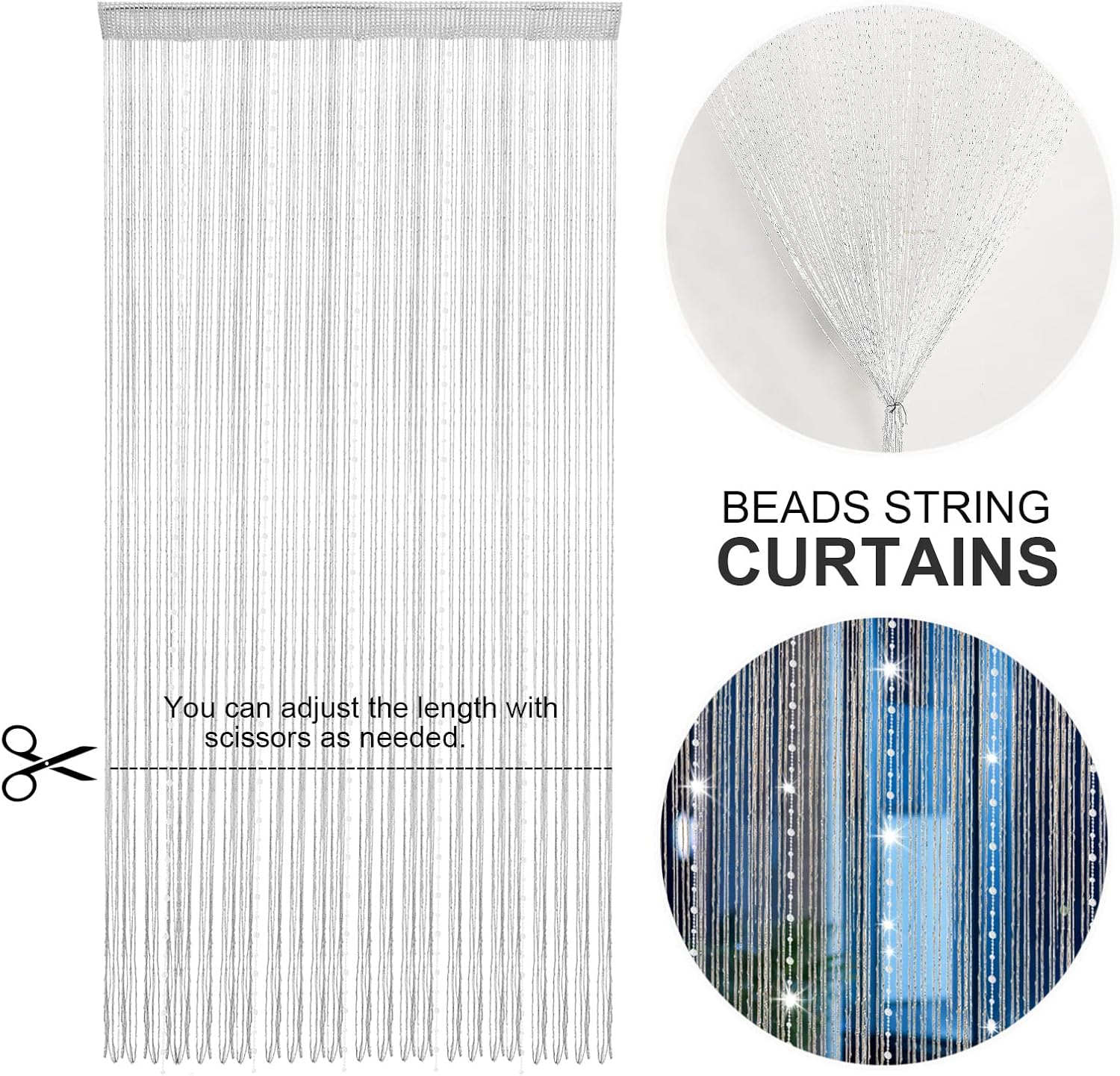 Crystal Beaded Curtain Divider Strip Tassel for Doors and Windows