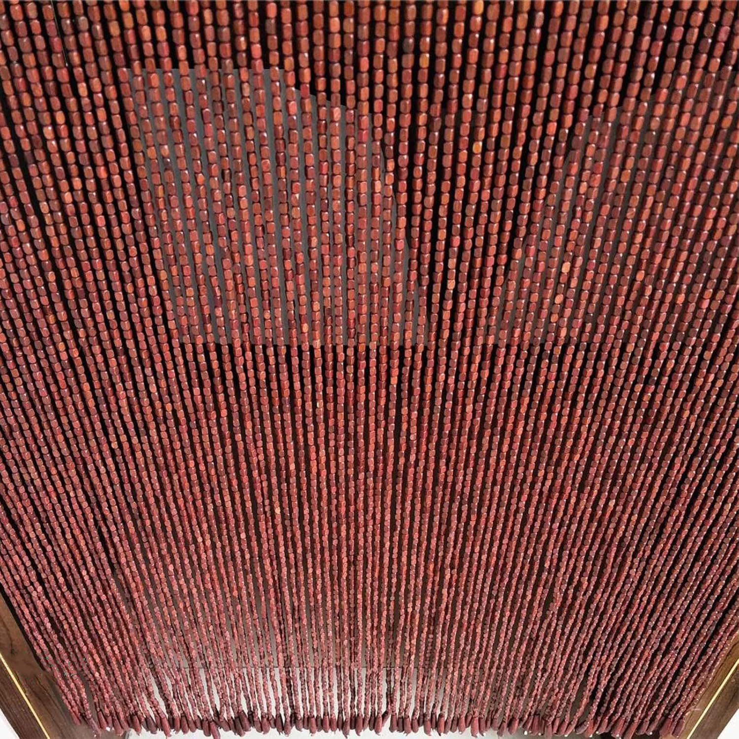 Natural Bamboo Beaded Curtain Panel for Doorway Decor