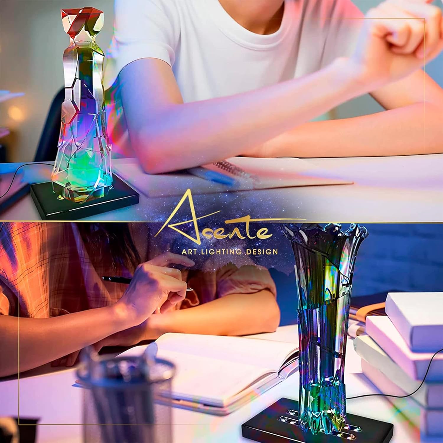 16 LED Lighted Display Stand for Crystal and Glass Art
