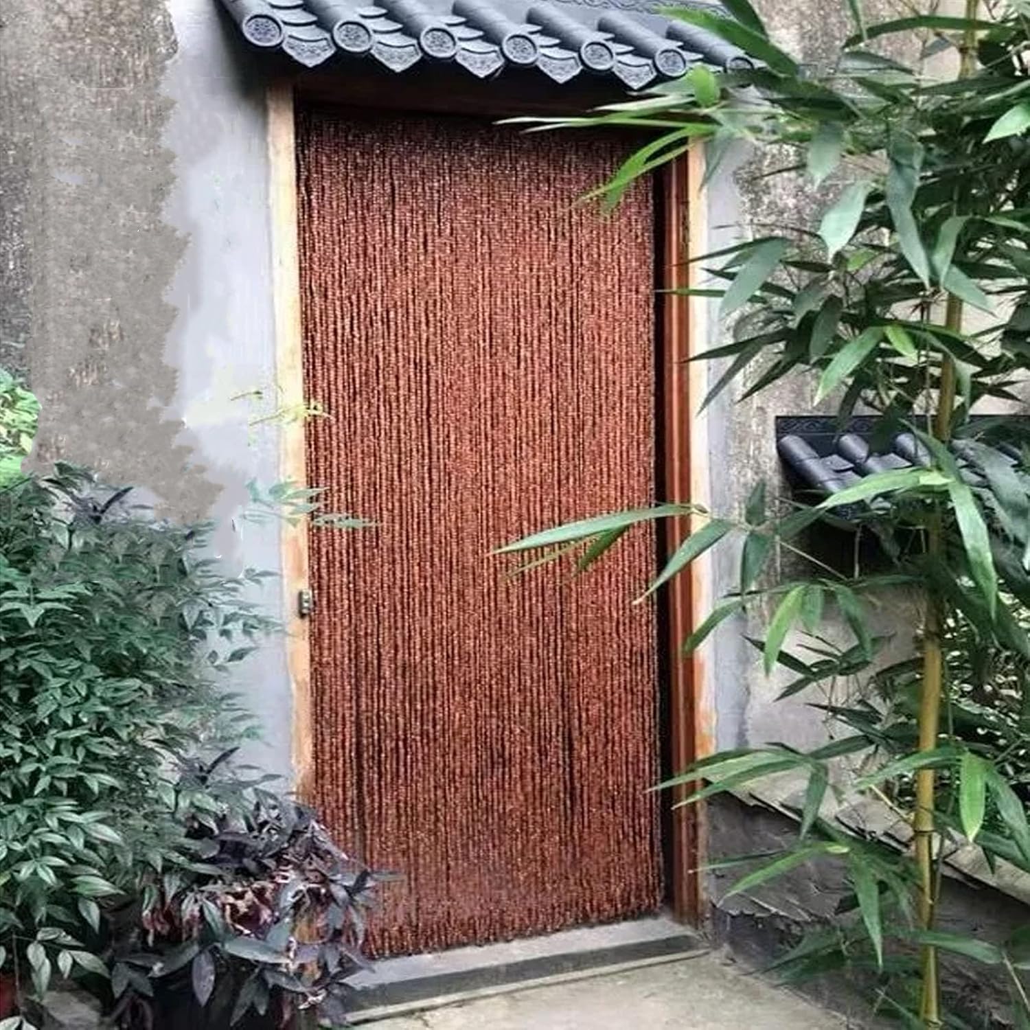 Handmade Bamboo Beaded Curtain Screen for Doorway