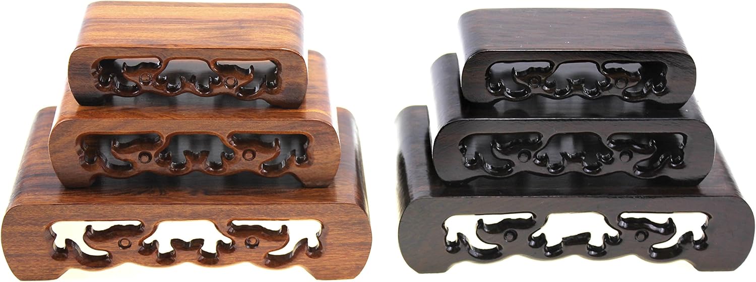 Oriental Rosewood 3-Piece Display Pedestal Set